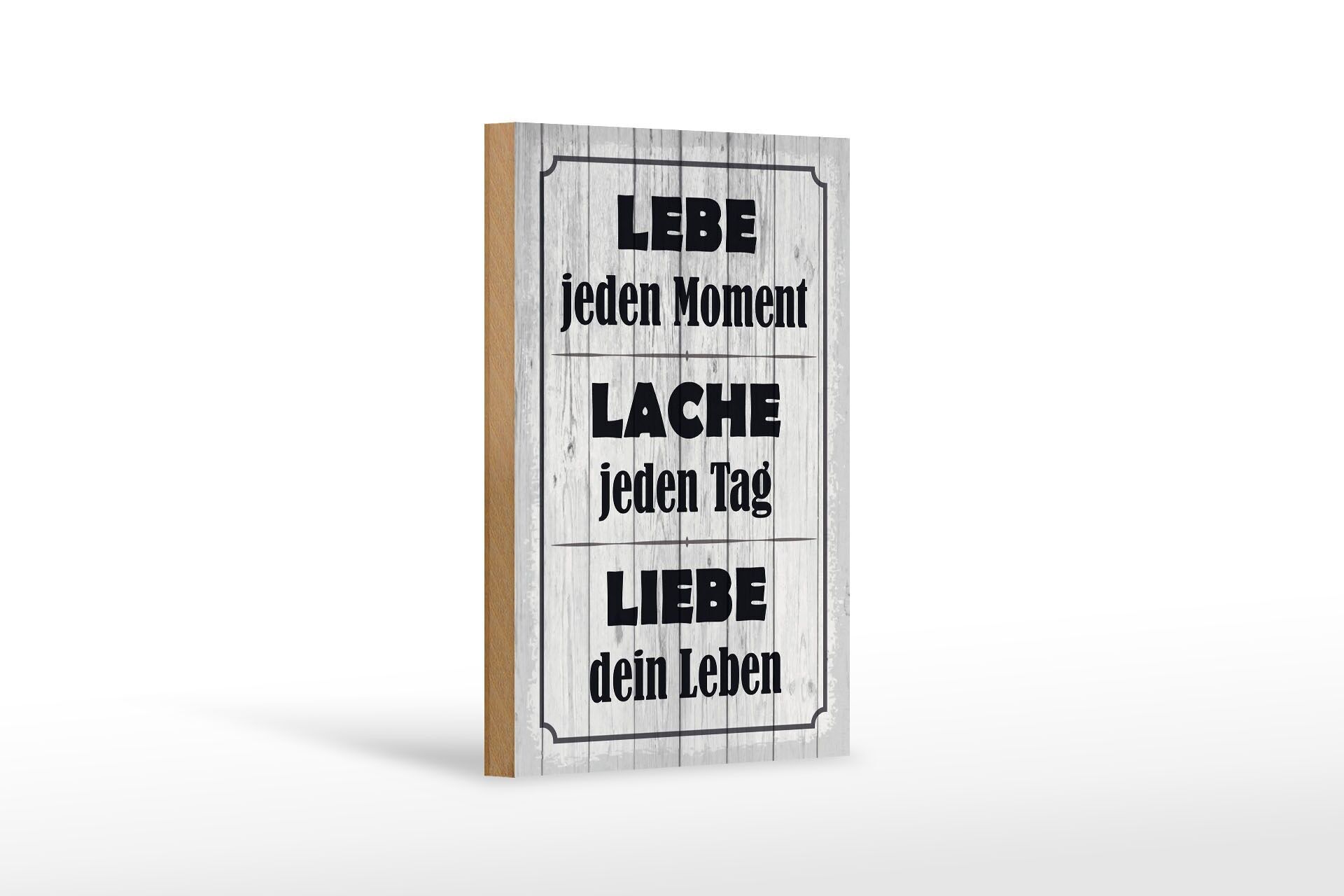 Holzschild Spruch 12x18 cm Lebe lache liebe dein Leben Deko Schild