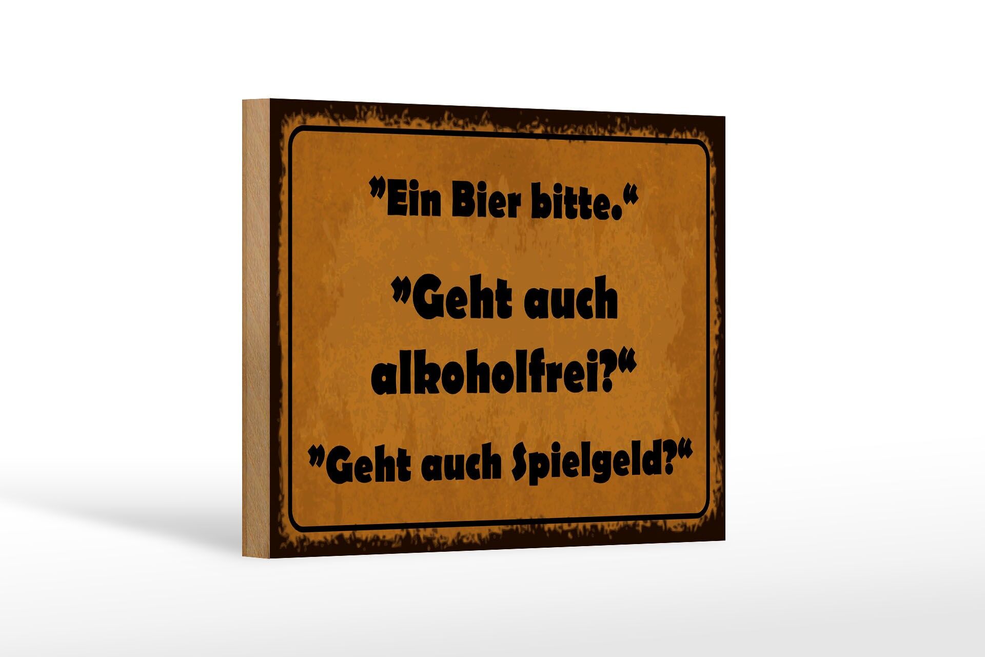 Panneau en bois avec inscription, 12x18 cm : « Une bière, s'il vous plaît. »Un panneau décoratif sans alcool fonctionne également.