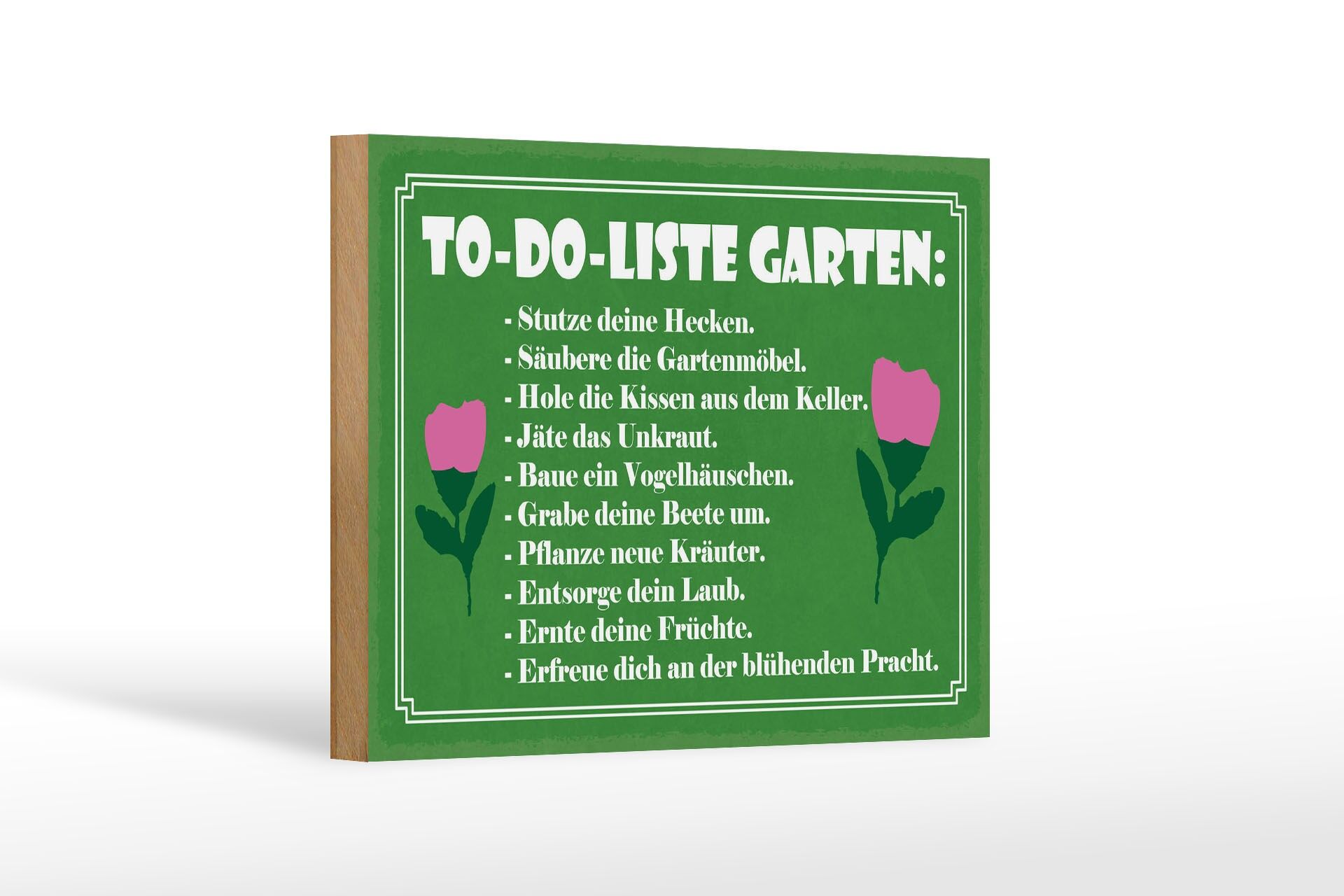 Holzschild Spruch 12x18 cm To Do Liste Garten Deko Schild