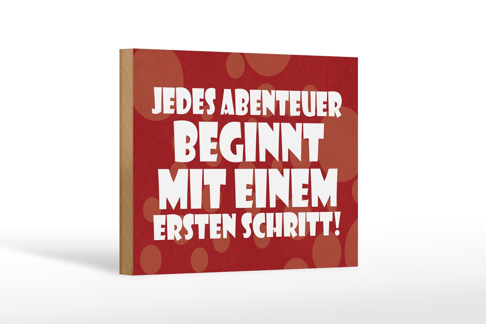Holzschild Spruch 12x18 cm Jedes Abenteuer beginnt mit Deko Schild