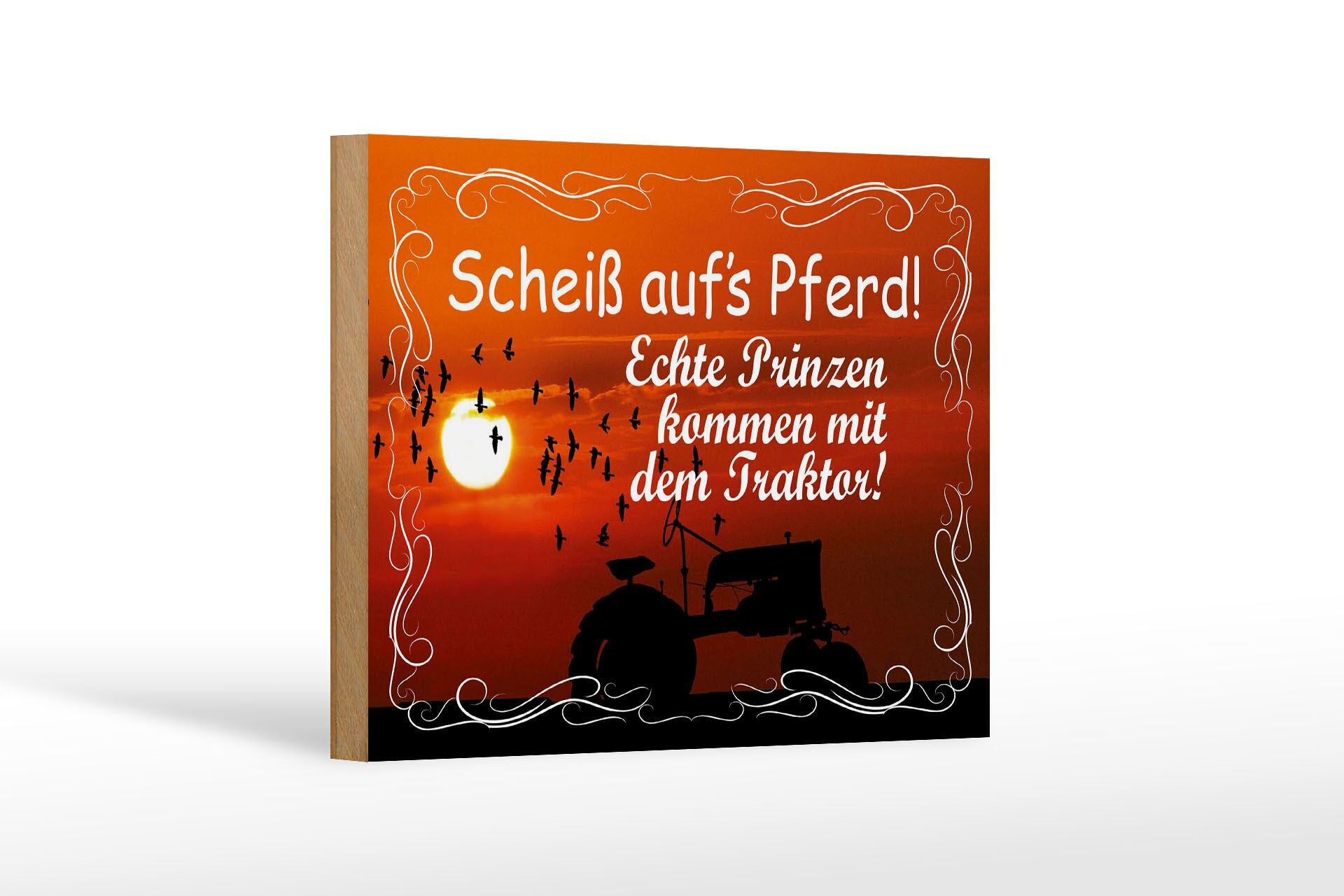 Holzschild Spruch 12x18 cm Echte Prinzen kommen mit dem Traktor Deko Schild