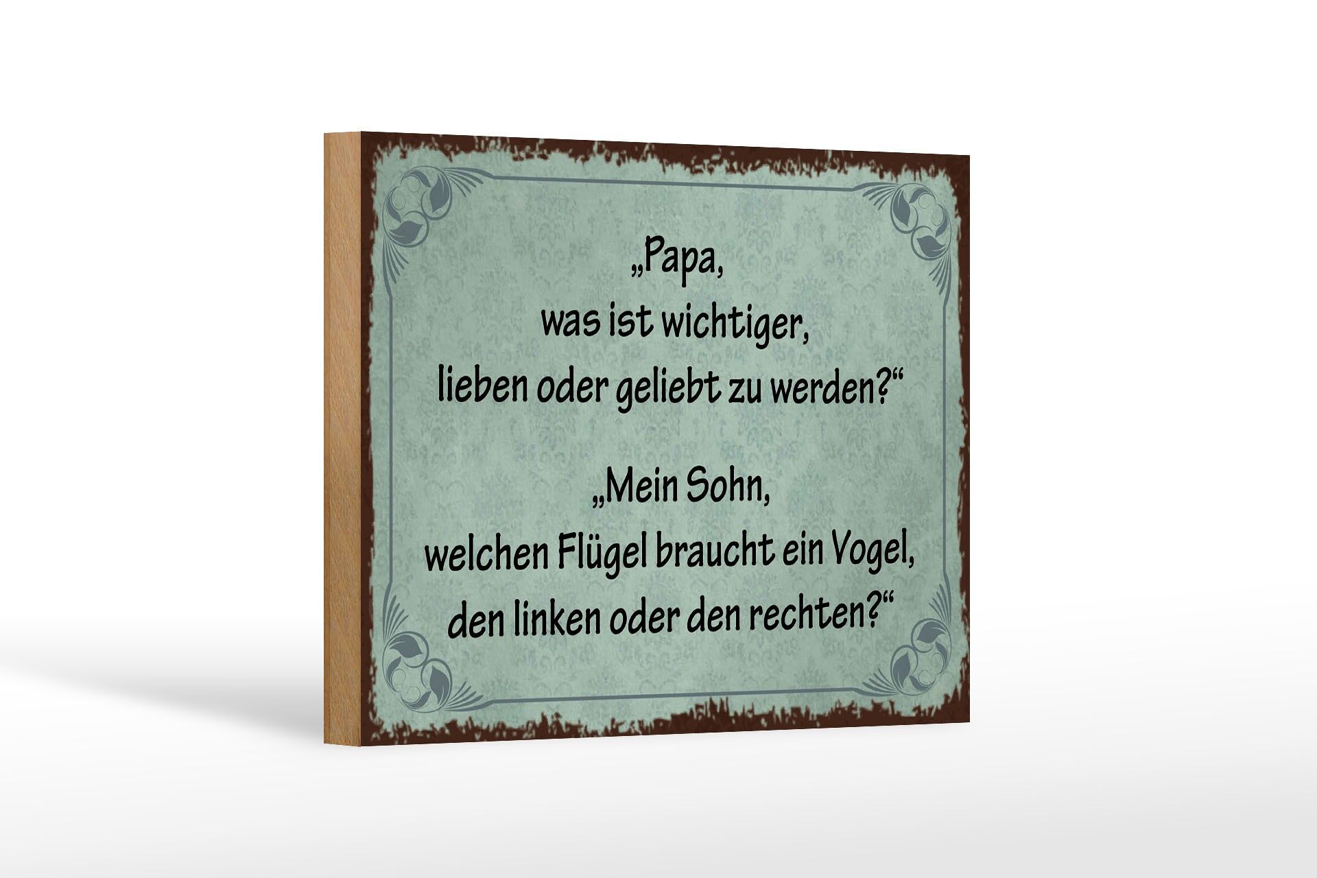 Holzschild Spruch 12x18 cm Lieben oder geliebt werden Deko Schild