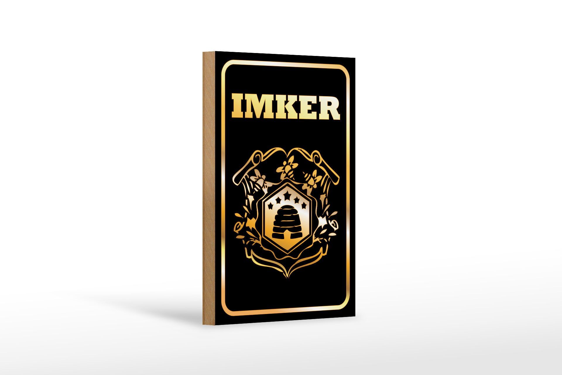 Holzschild Hinweis 12x18 cm Imker Bienen Bienennest Deko Schild