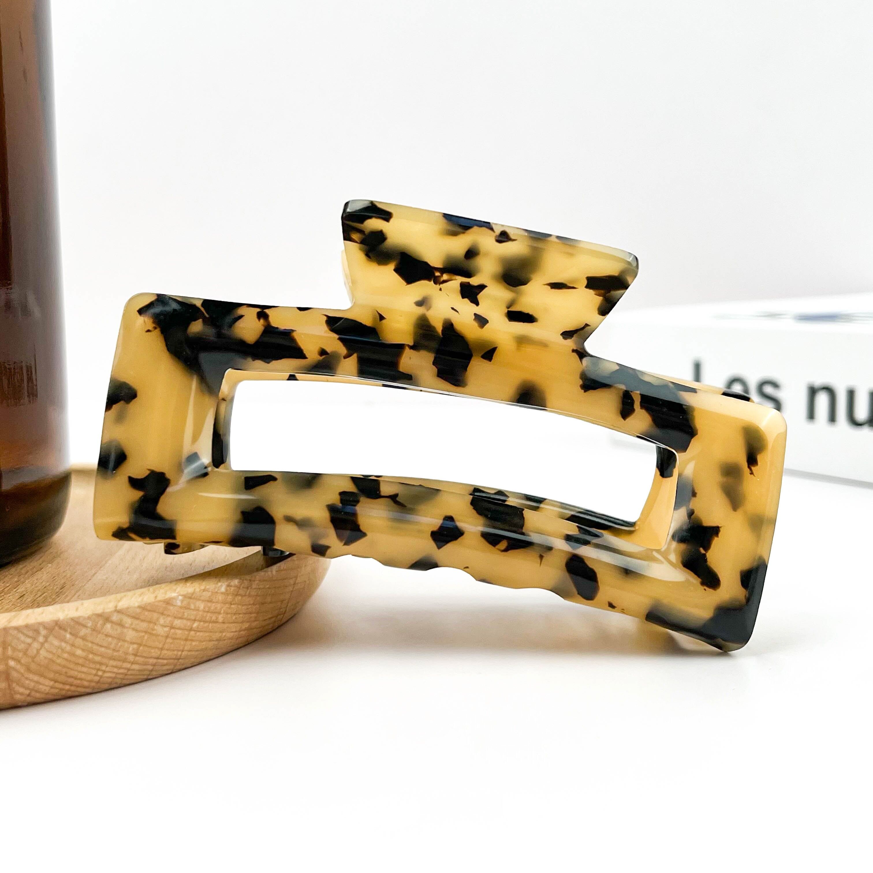 Vintage ethnische quadratische Haarspange aus Acetat