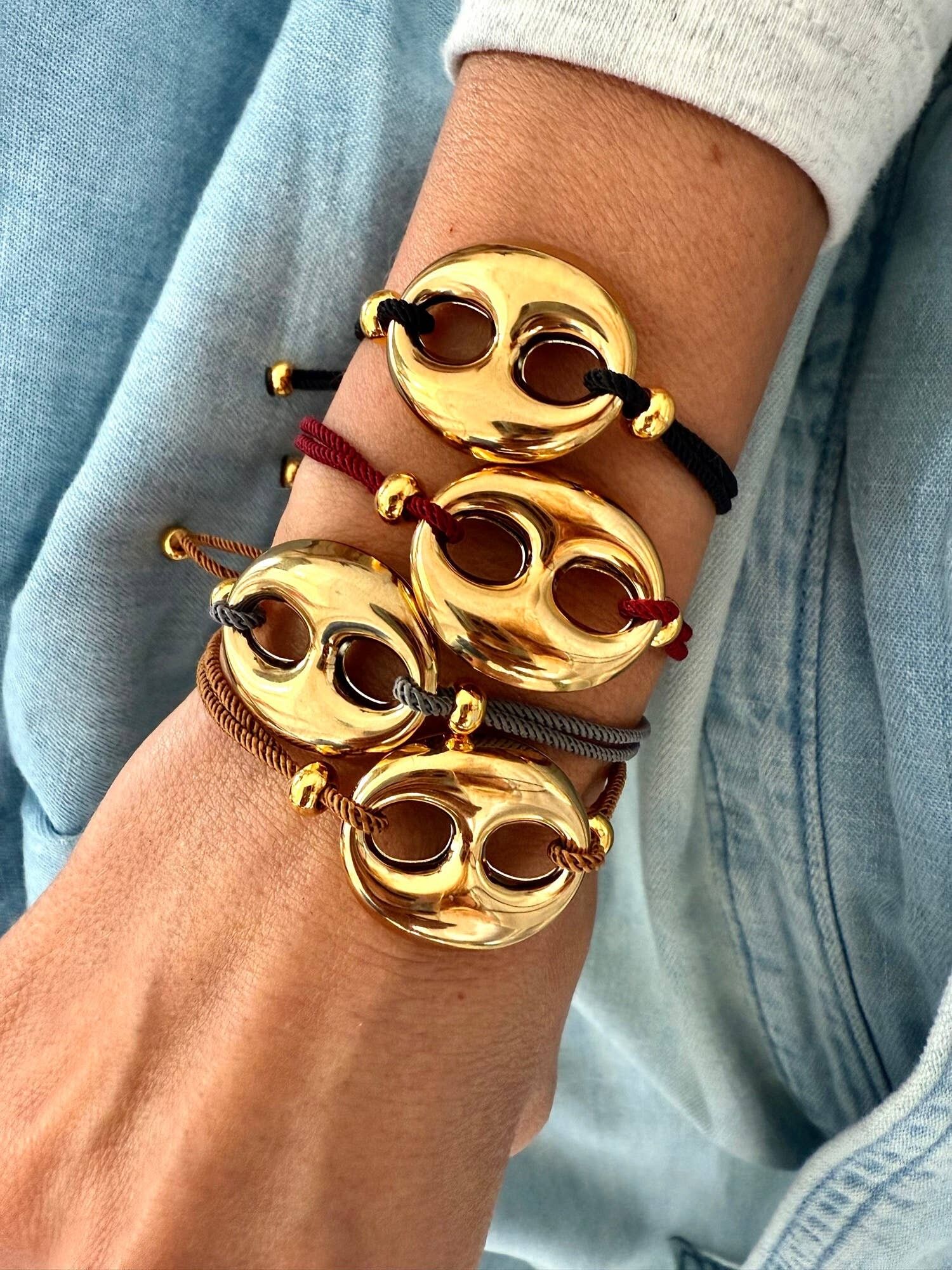 Braccialetti Theta Balloon dorati • Cordoncini autunnali regolabili