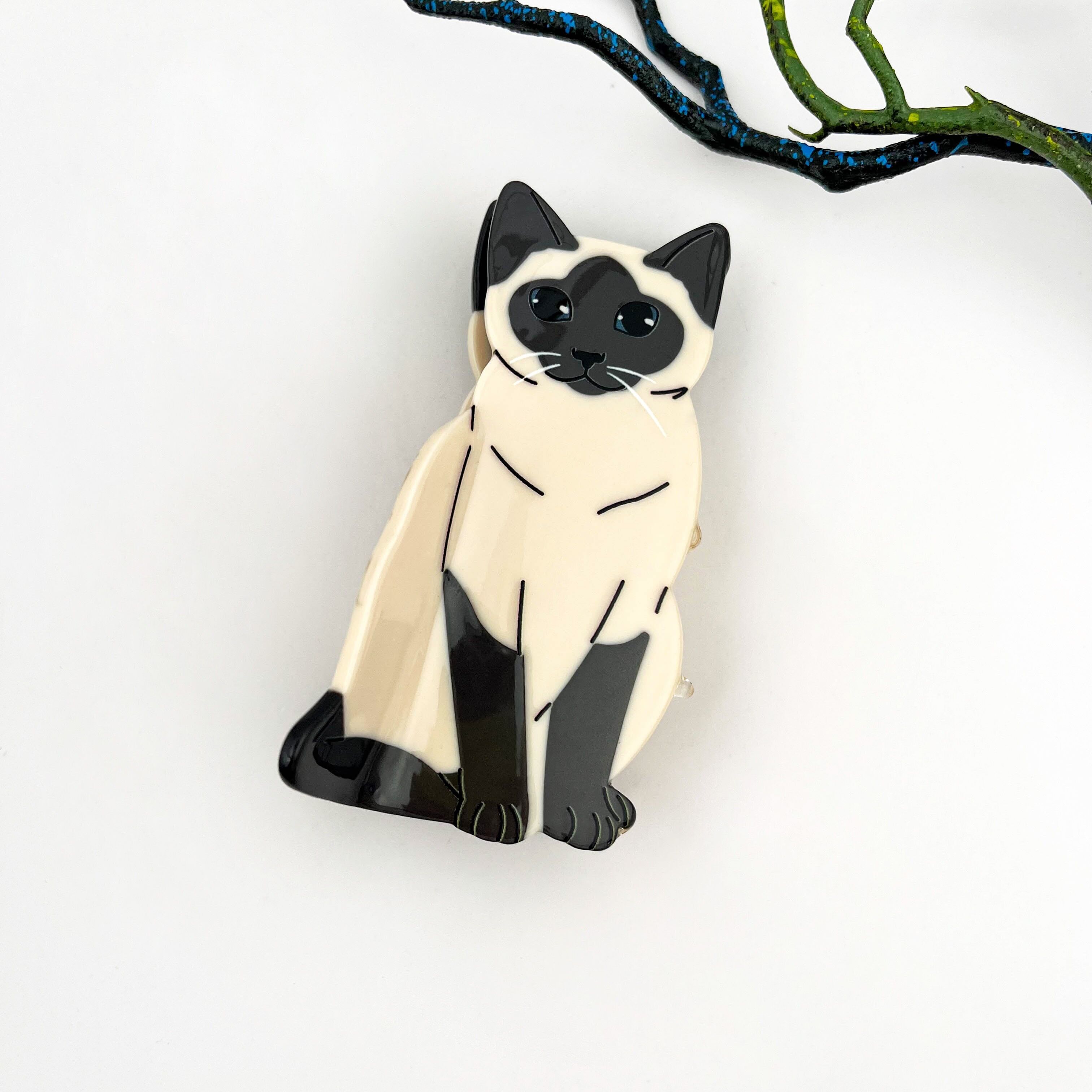 Elegante Haarkrallen-Clips aus Acetat für Siamkatzen