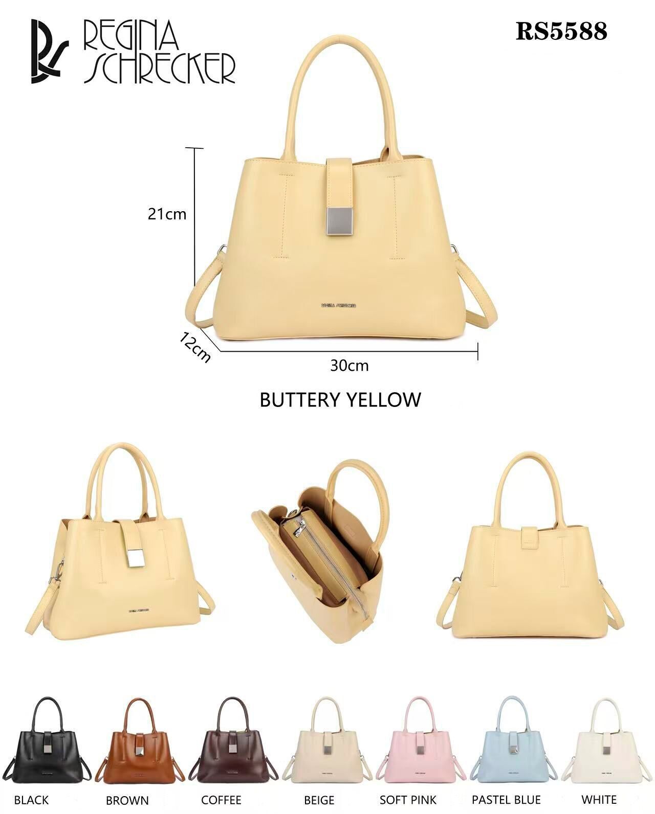 Borsa a mano sintetica da donna con 3 scomparti