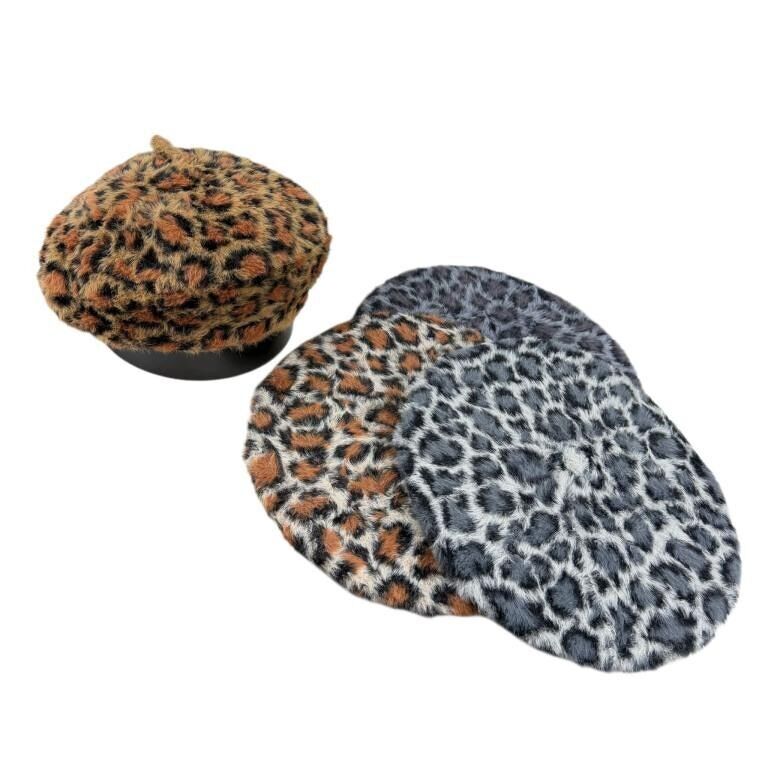Berretto in lana da donna con stampa animalier e alta qualità