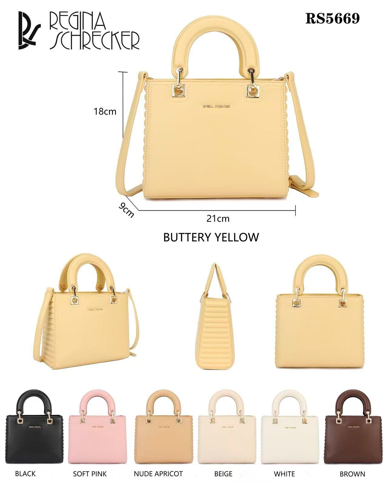 Borsa sintetica con lati originali per donna