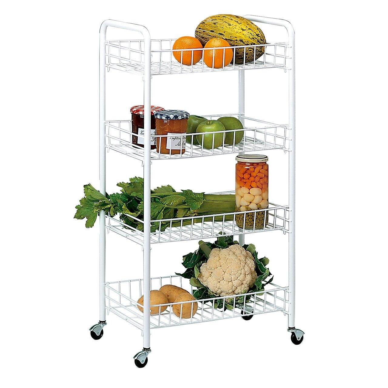 Rayen 1111.01 – Carrito de verduras con 4 esstantes, 41 x 26 x 79 cm