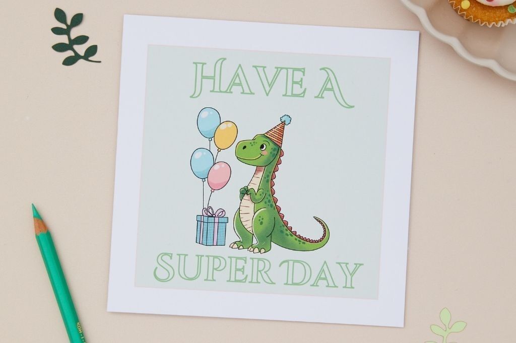 Biglietto di auguri per la festa di compleanno dei bambini a forma di drago