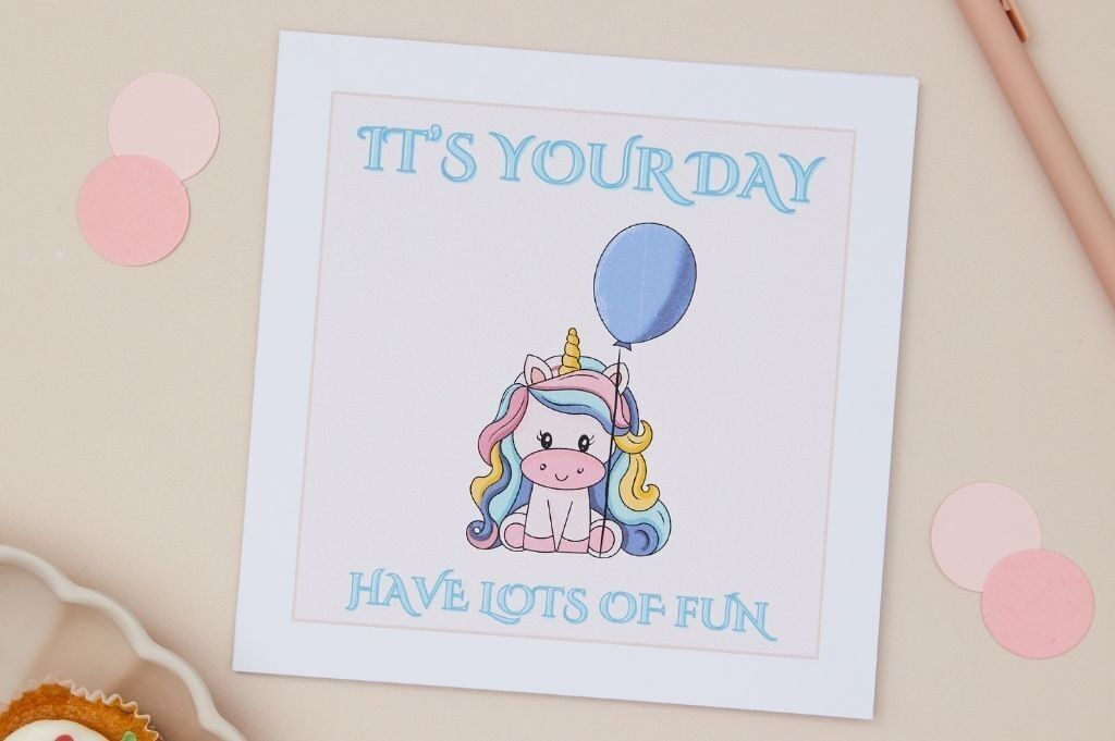 Children's Birthday Baby Unicorn Greeting Card