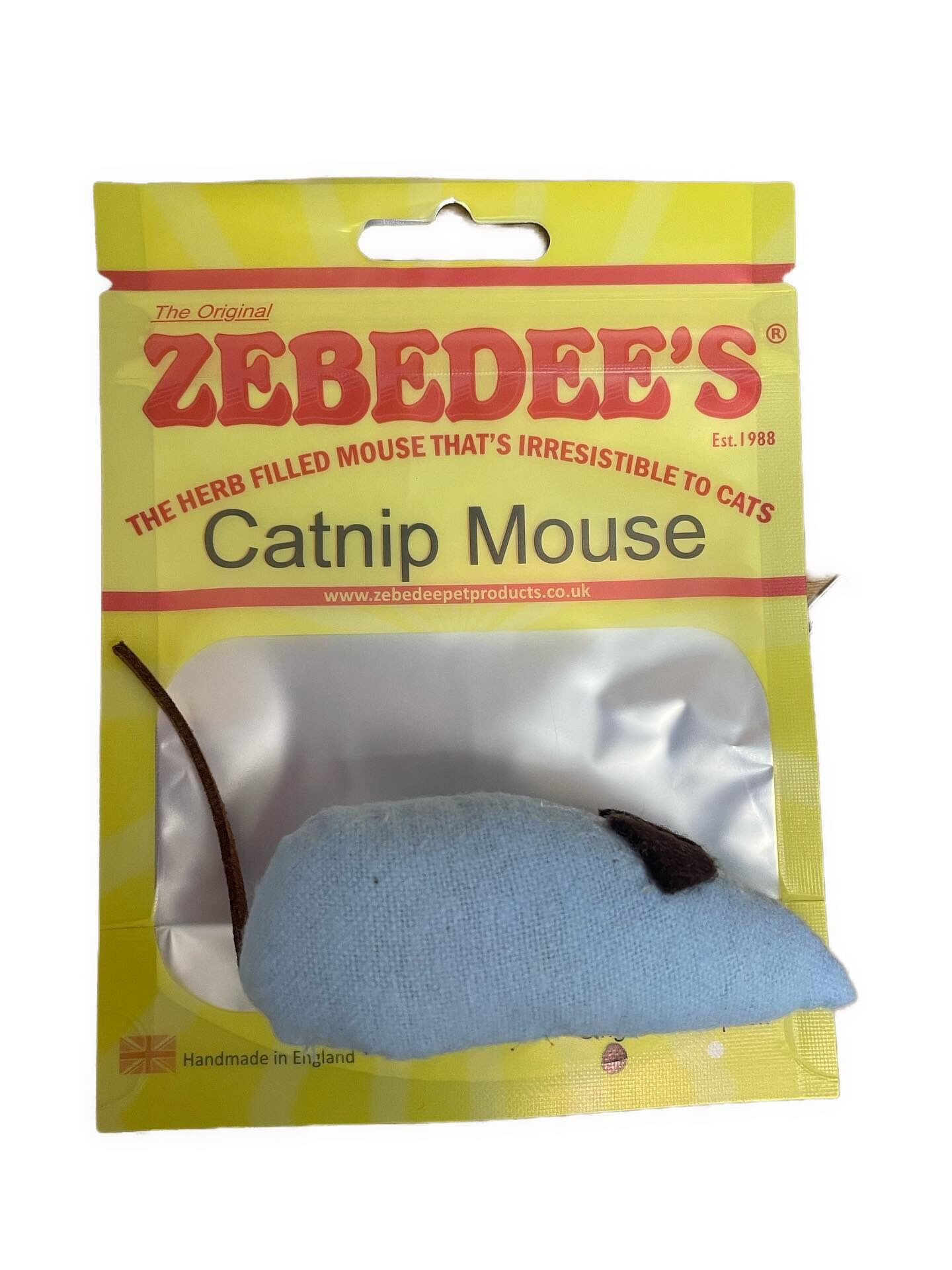 Topolino originale con erba gatta di Zebedee – Blu o Rosa (Giocattolo singolo)