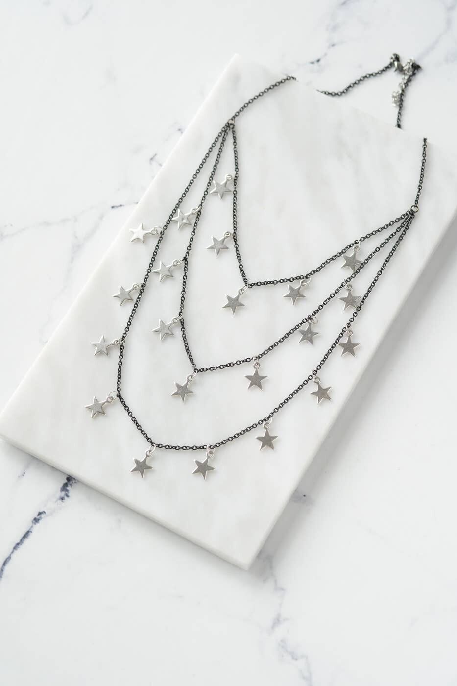 Dreifach-Sterne-Halskette
