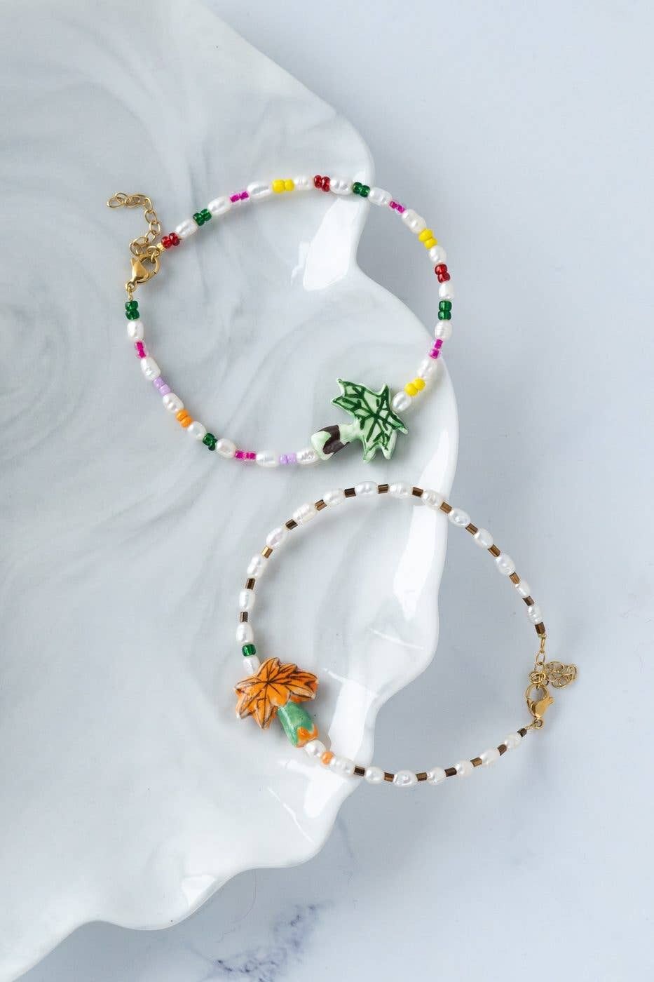 Exotische Palmenperlen-Fußkettchen