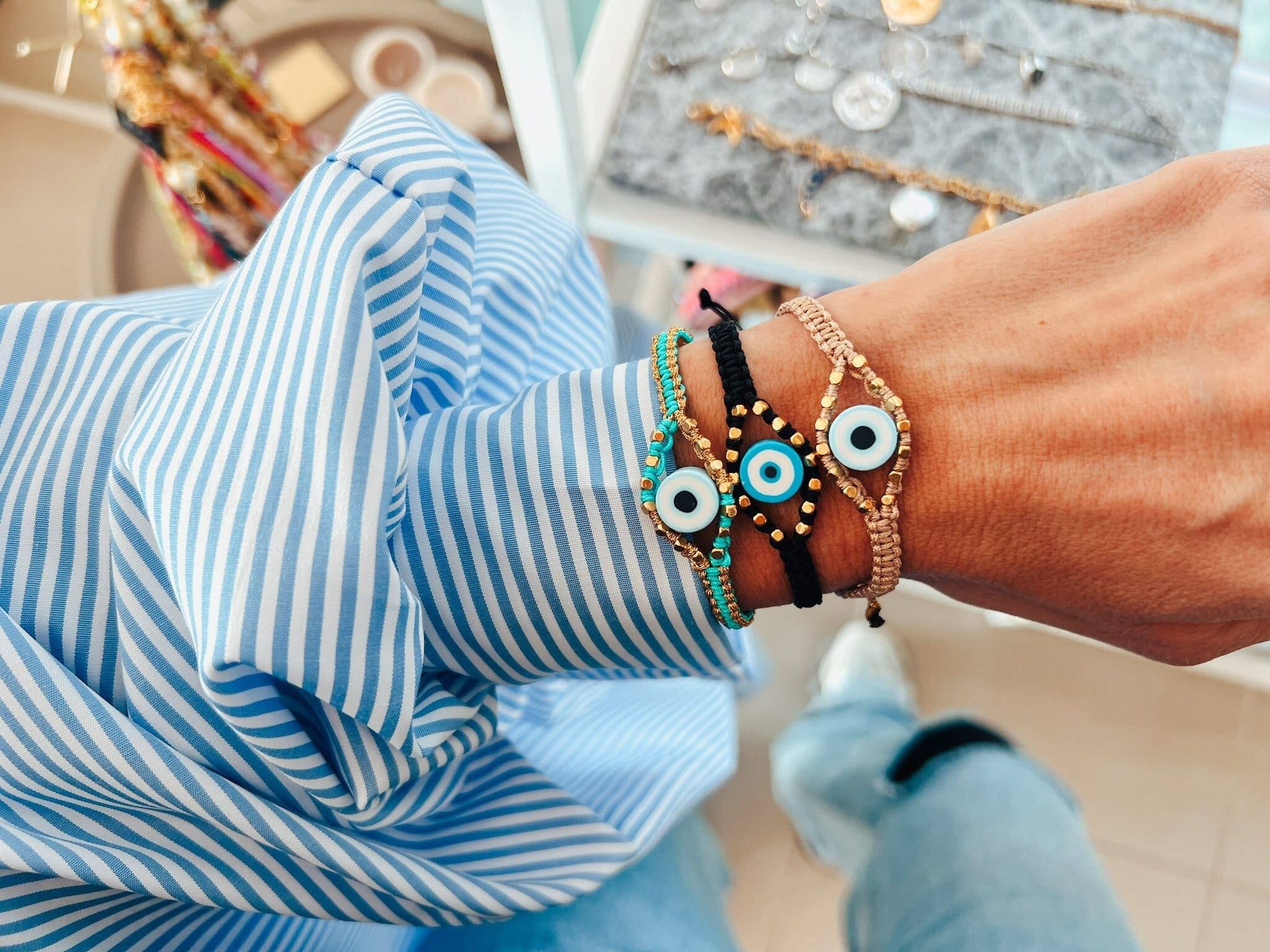 Bracelets macramé mauvais œil