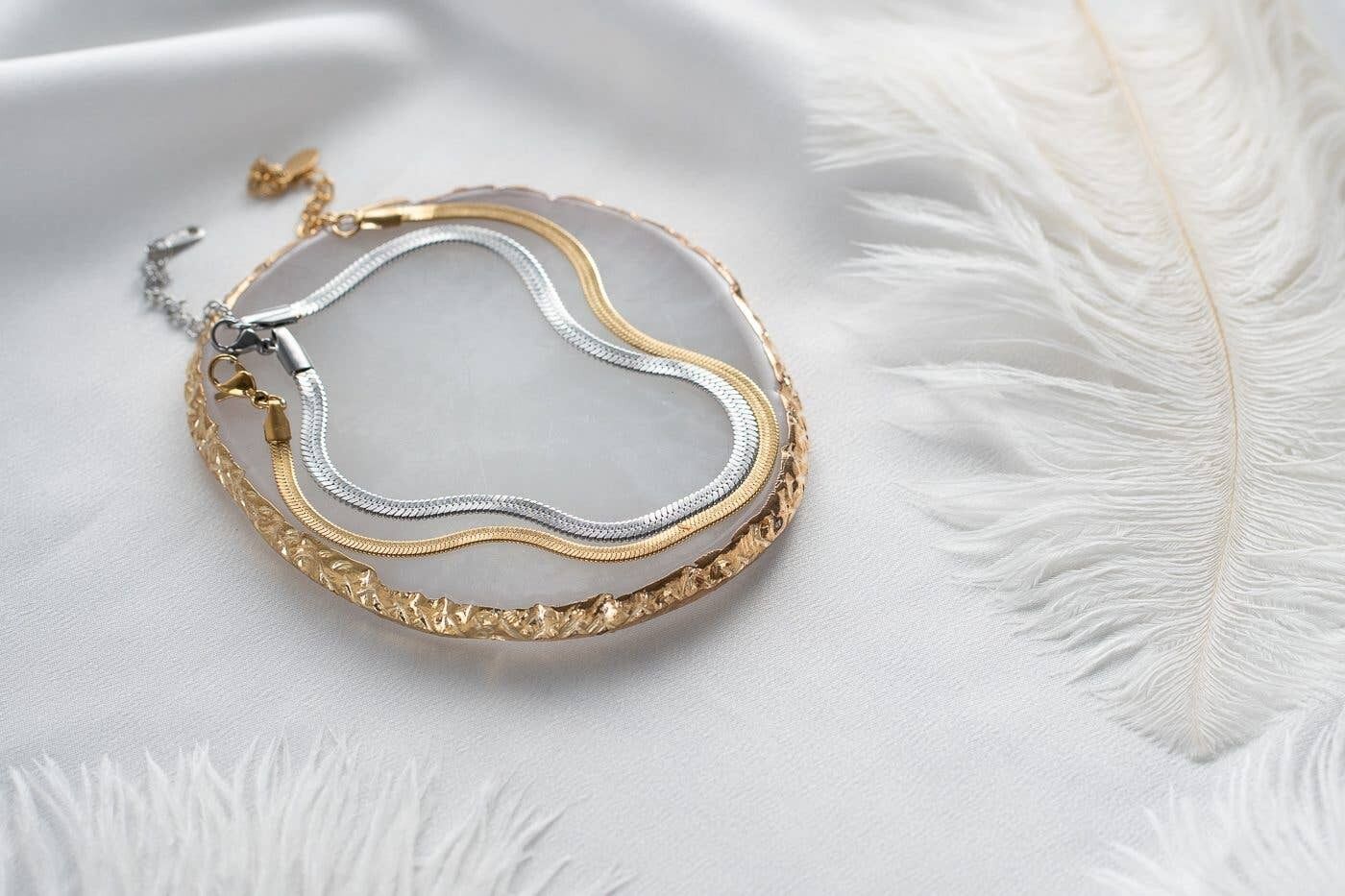 Chaîne de cheville plate étanche en acier inoxydable