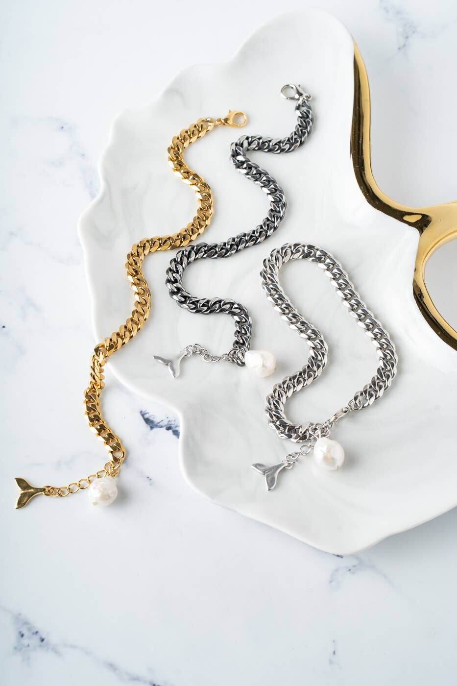 Tobillera cadena cola sirena