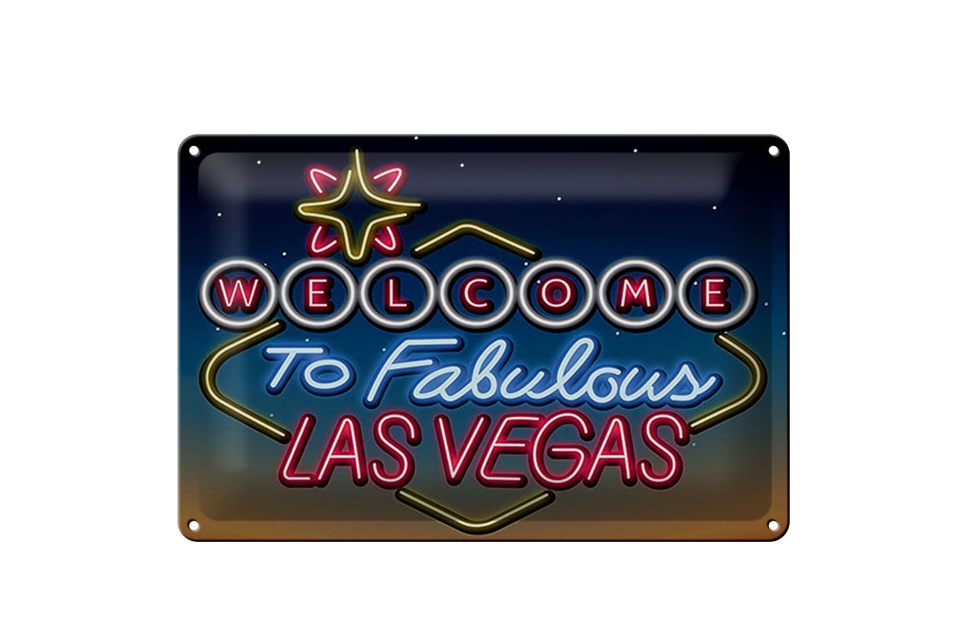 Blechschild Reise 20x30 cm Welcome to fabulous Las Vegas Reklame Deko Schild