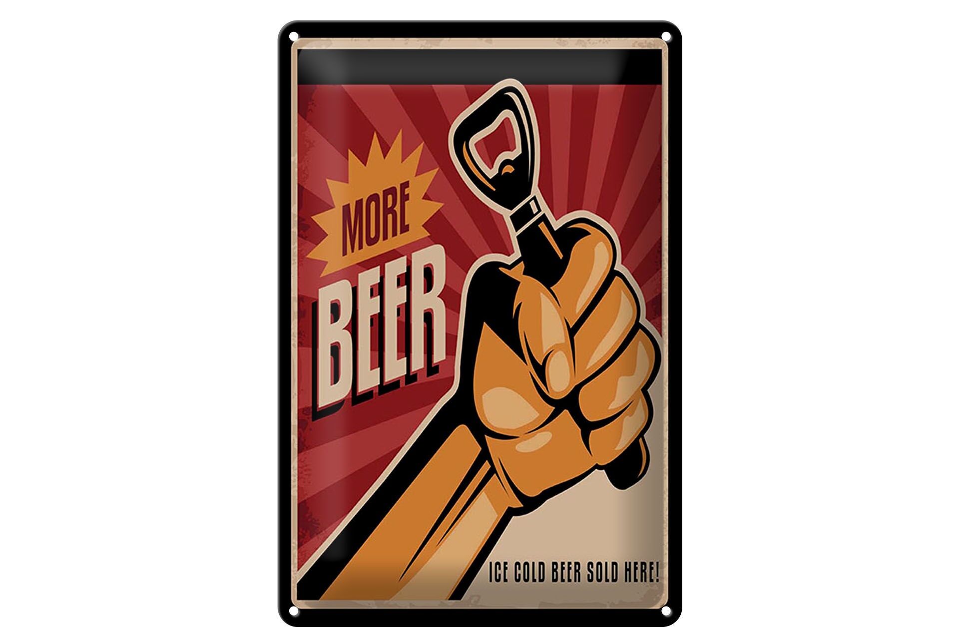 Blechschild Reklame 20x30 cm More Beer ice cold sold here Deko Schild