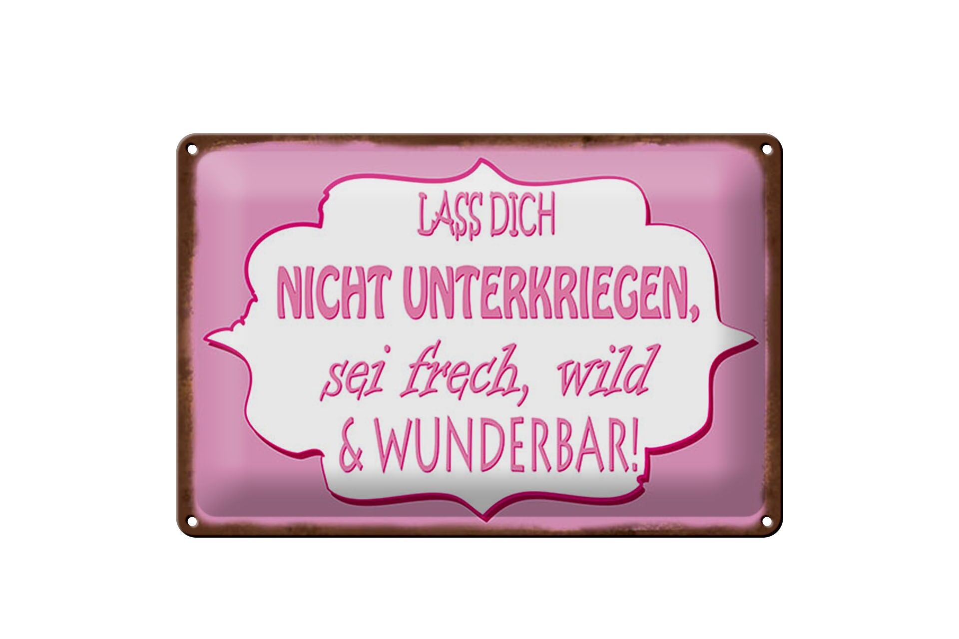 Blechschild Spruch 20x30 cm Lass dich nicht unterkriegen Deko Schild