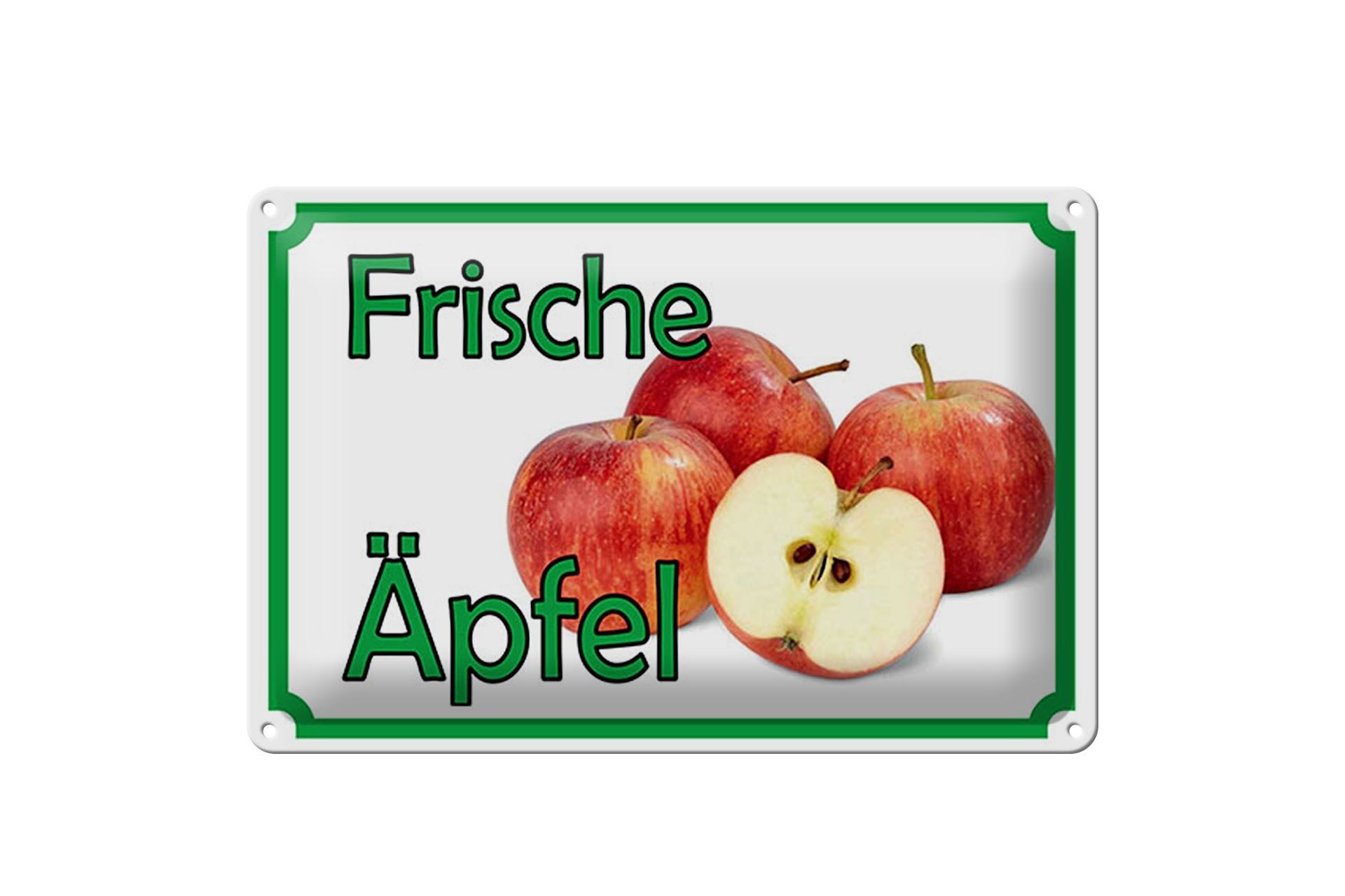 Blechschild Reklame 20x30 cm Frische Äpfel Deko Schild