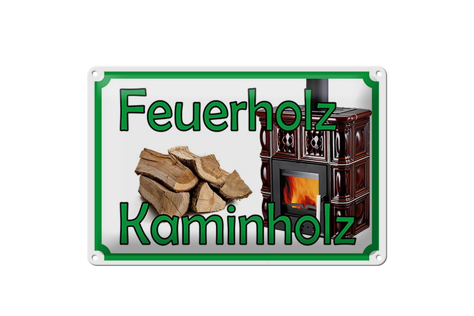 Blechschild Reklame 20x30 cm Feuerholz Kaminholz Deko Schild