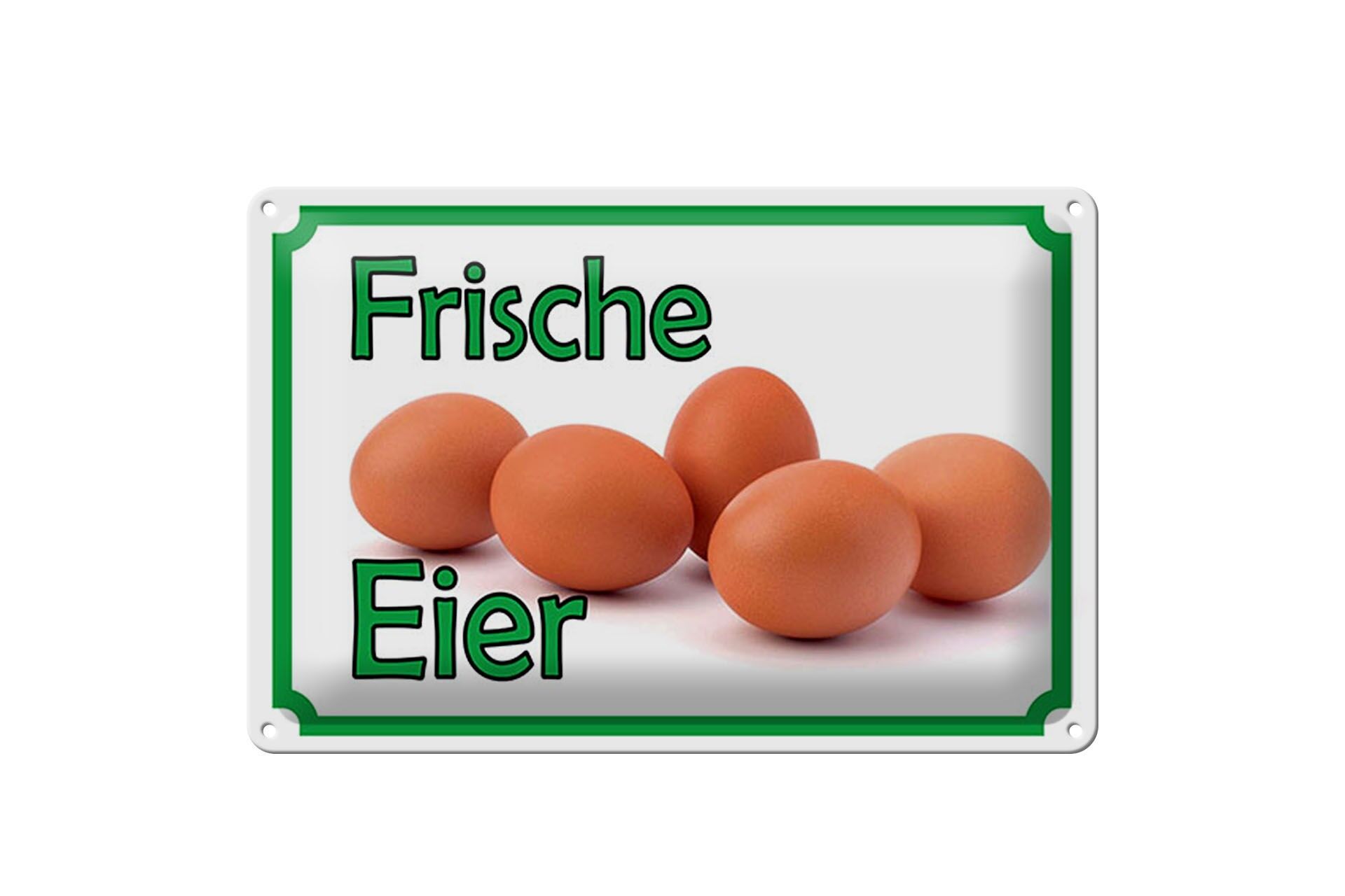 Blechschild Reklame 20x30 cm Frische Eier Deko Schild