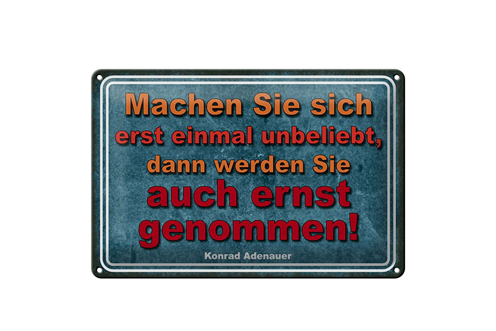 Blechschild Spruch 20x30 cm Machen Sie sich erst einmal unbeliebt Deko Schild