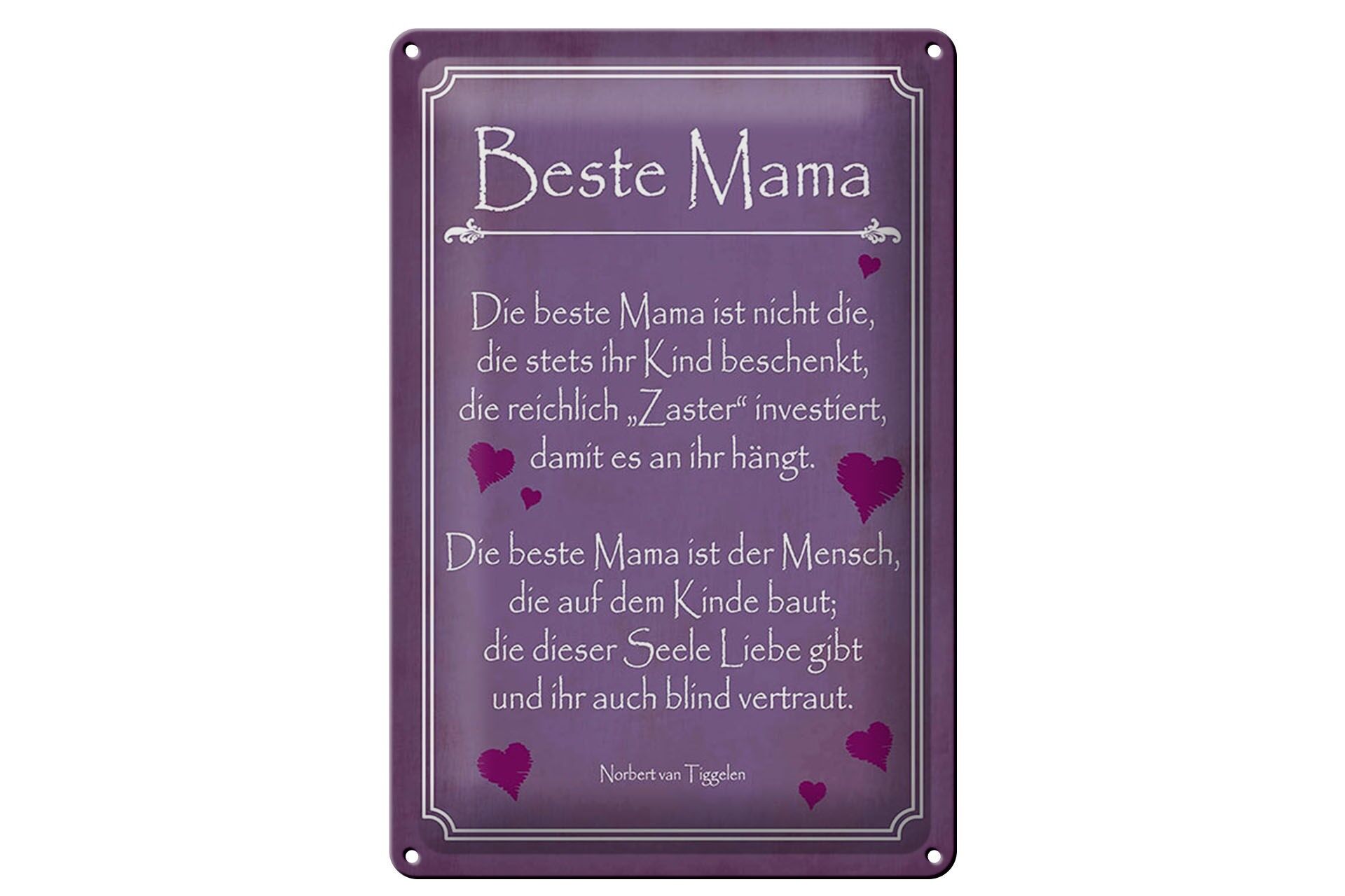 Blechschild Spruch 20x30 cm Beste Mama Deko Schild