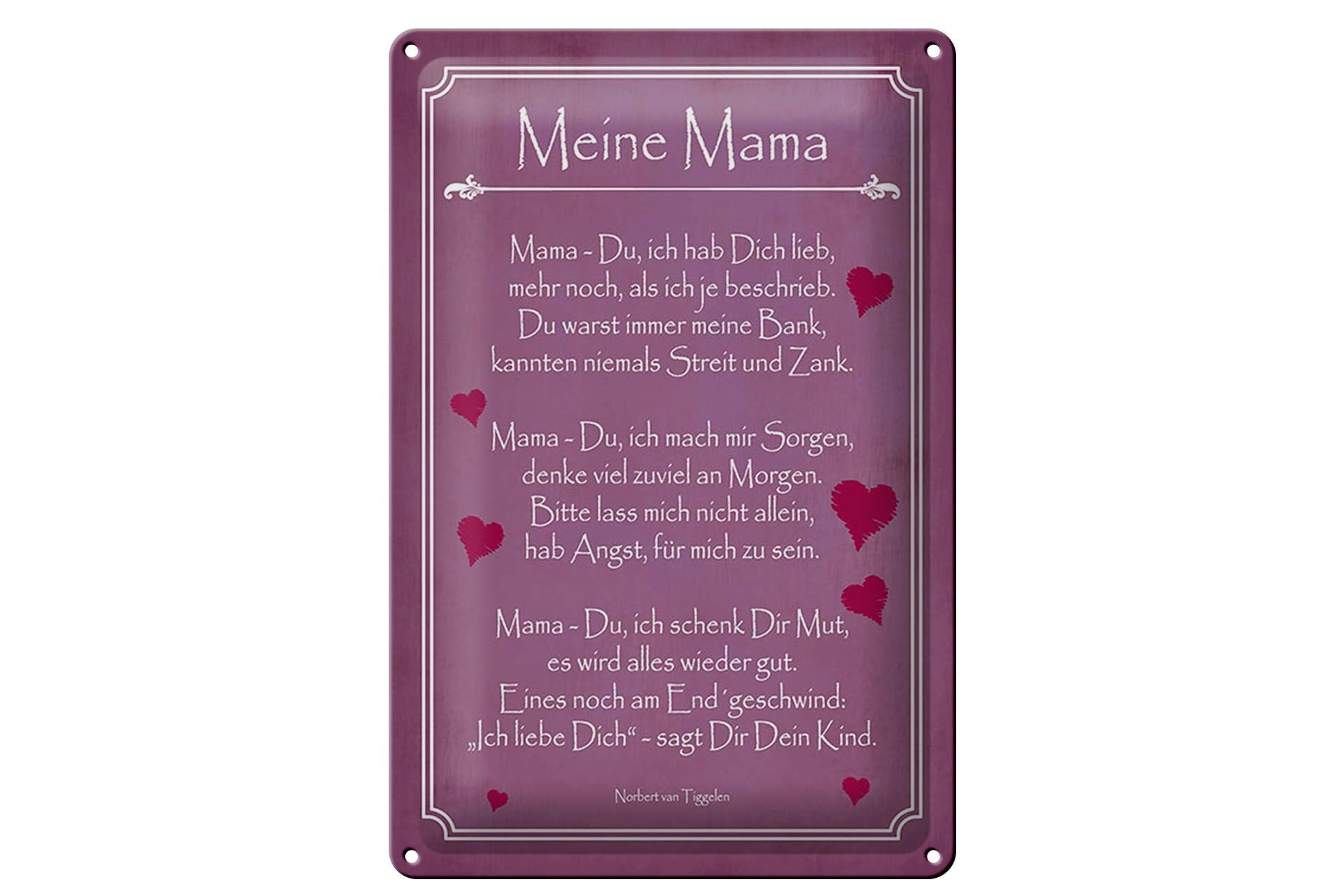 Blechschild Spruch 20x30 cm Meine Mama Deko Schild