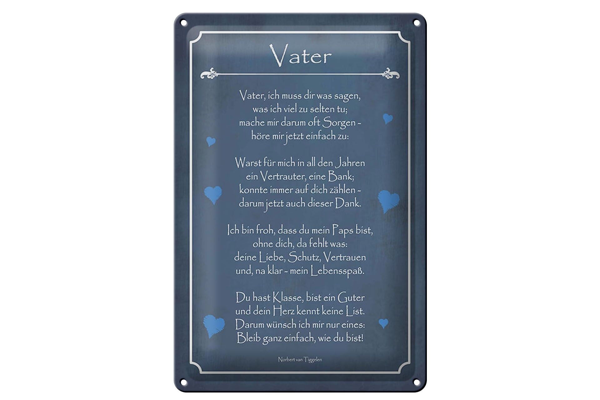 Blechschild Spruch 20x30 cm Vater Deko Schild