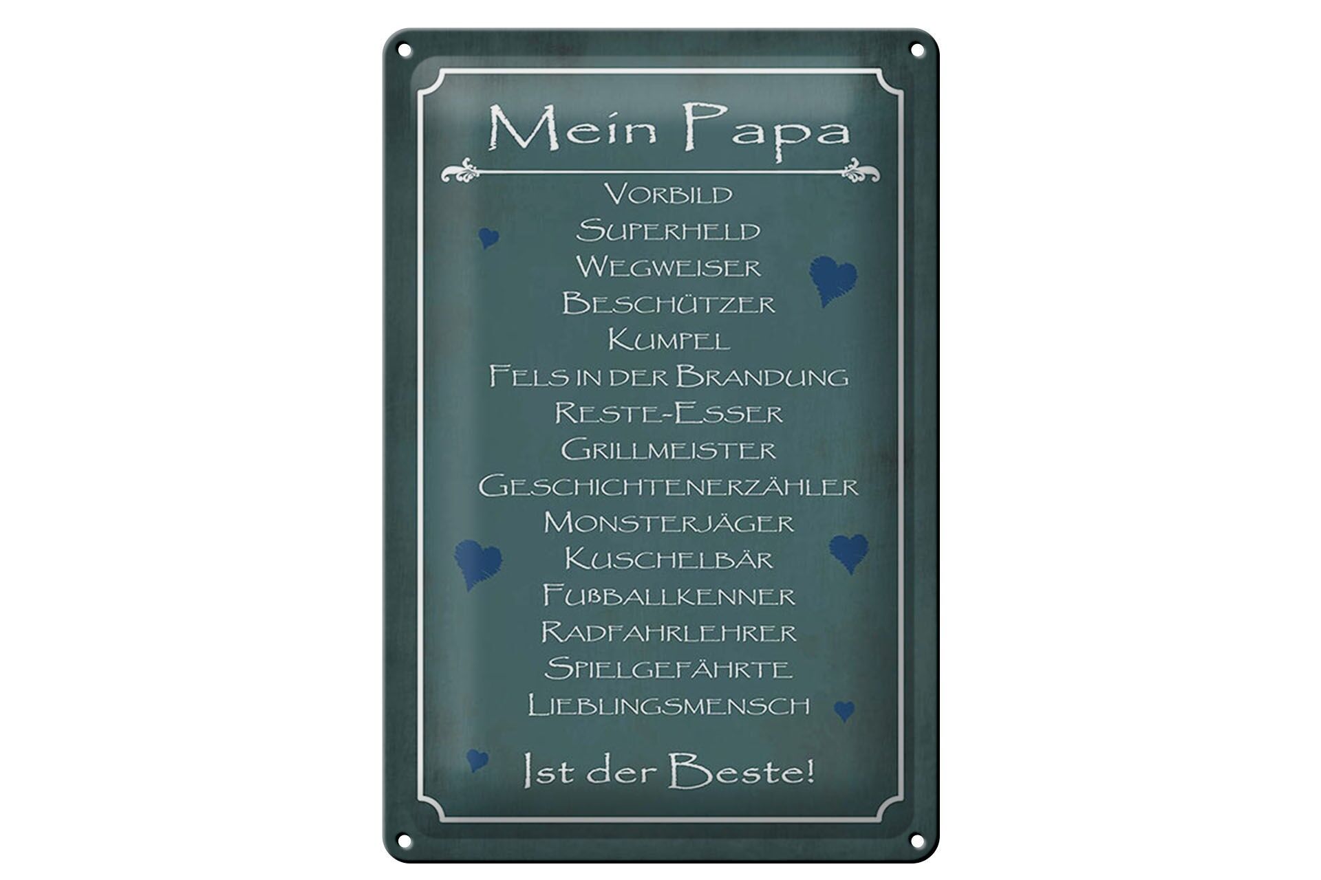 Blechschild Spruch 20x30 cm Mein Papa Deko Schild