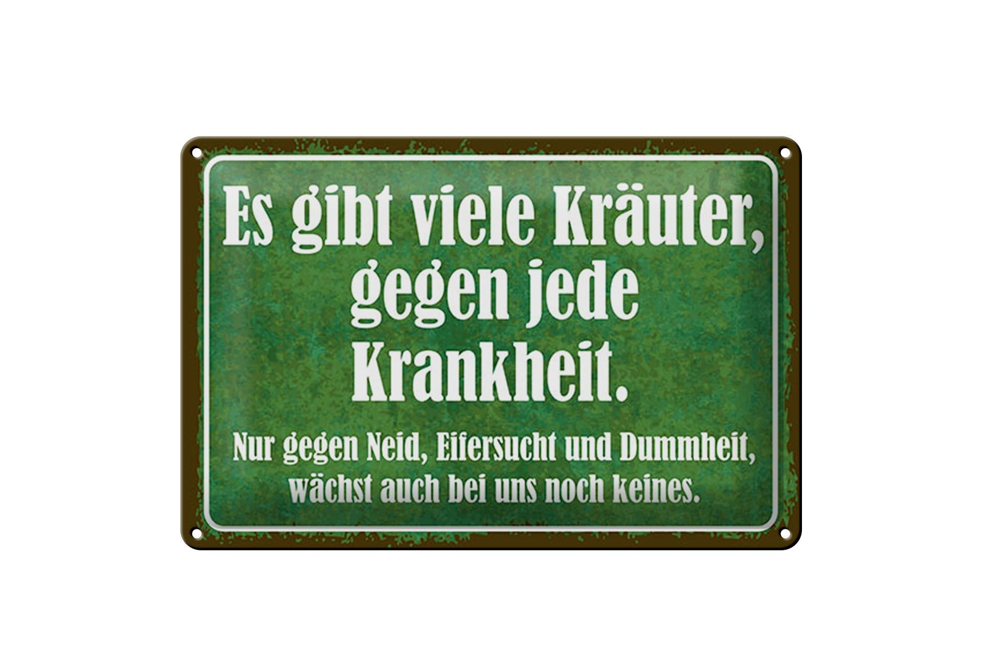 Blechschild Spruch 20x30 cm viele Kräuter gegen jede Krankheit Deko Schild