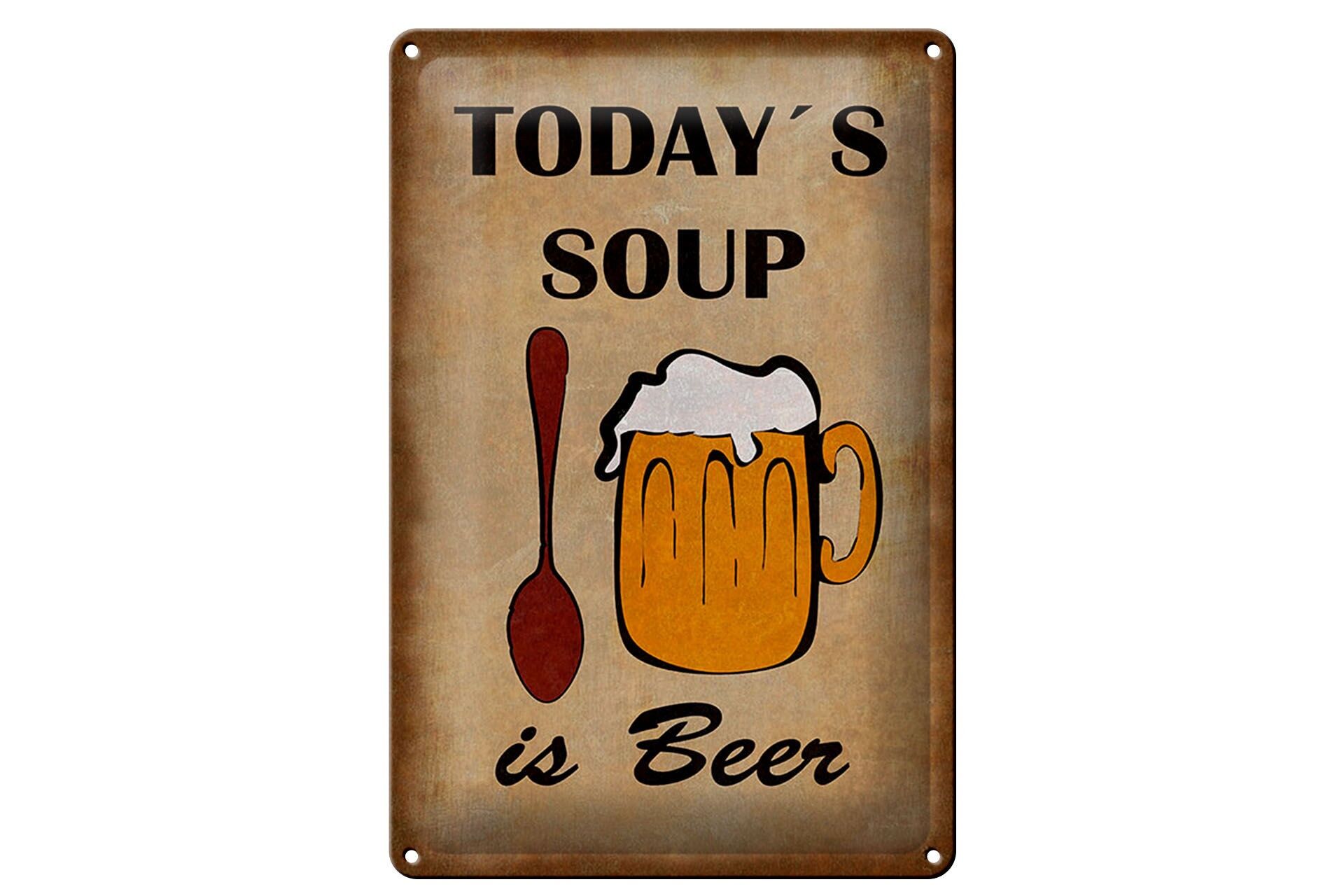 Plaque métallique décorative « Alcool » 20x30 cm « Aujourd'hui, c'est bière »