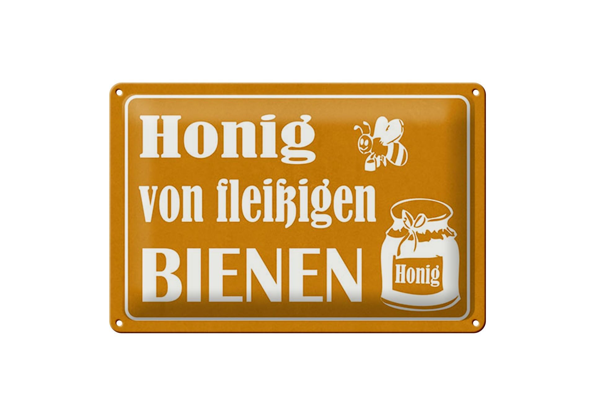Blechschild Reklame 20x30 cm Honig von fleißigen Bienen Deko Schild
