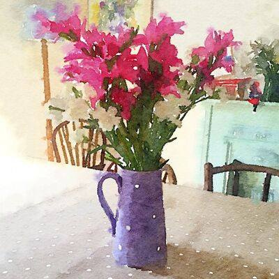 Mini card vaso di fiori 10cm