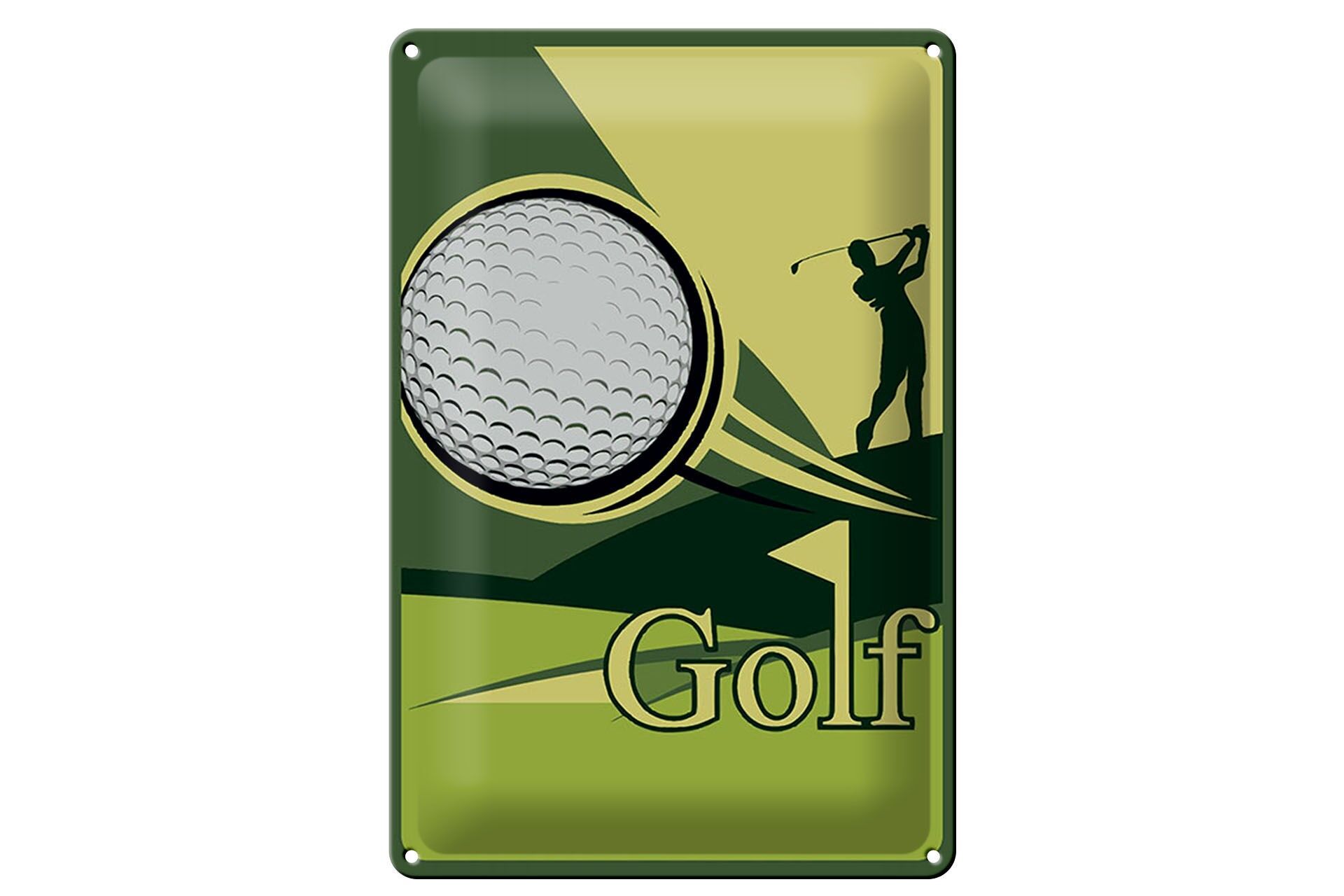 Blechschild Reklame 20x30 cm Golf Golfball Golfer Deko Schild