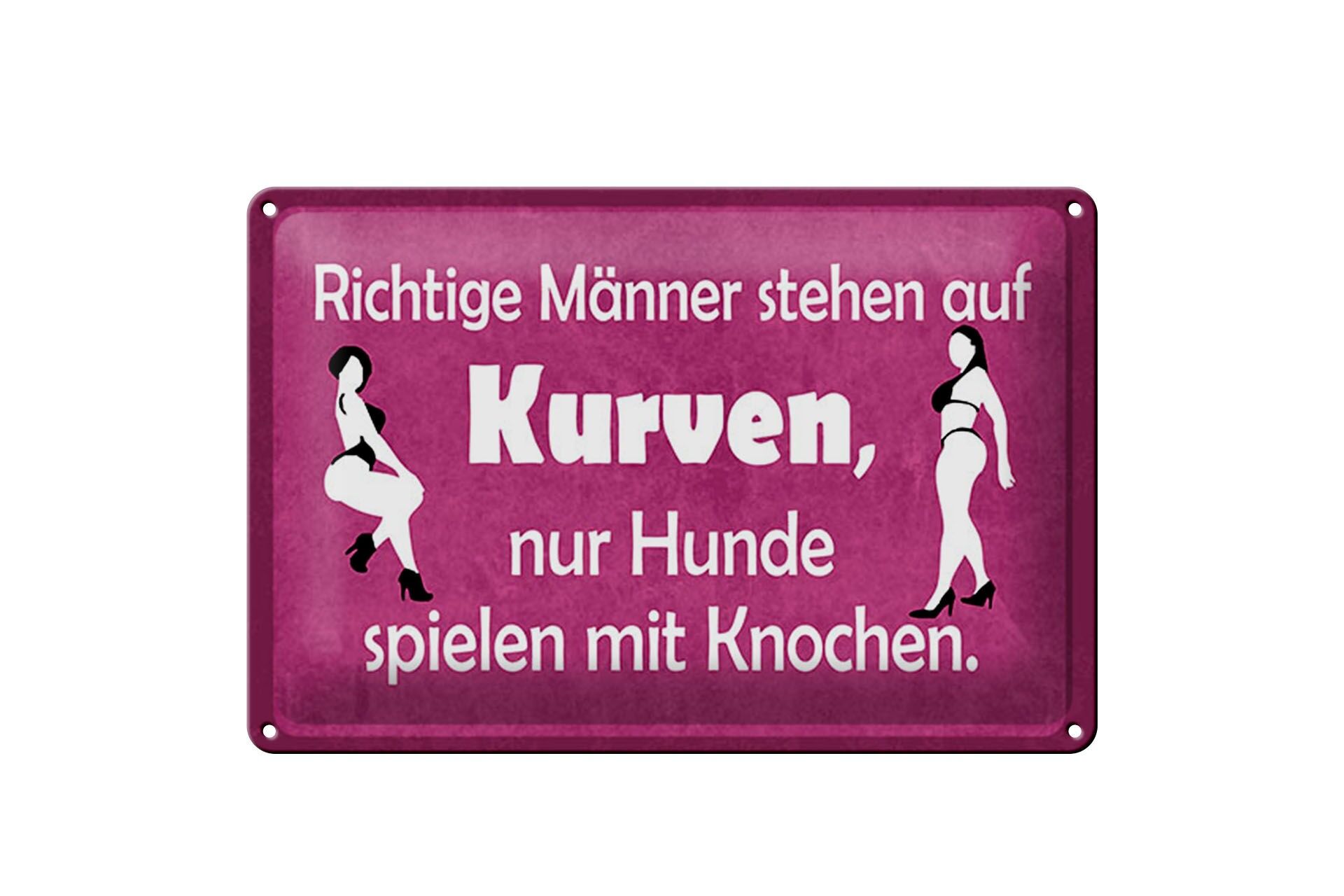 Metal sign with saying, 20x30 cm, only dogs play with bones, decorative sign