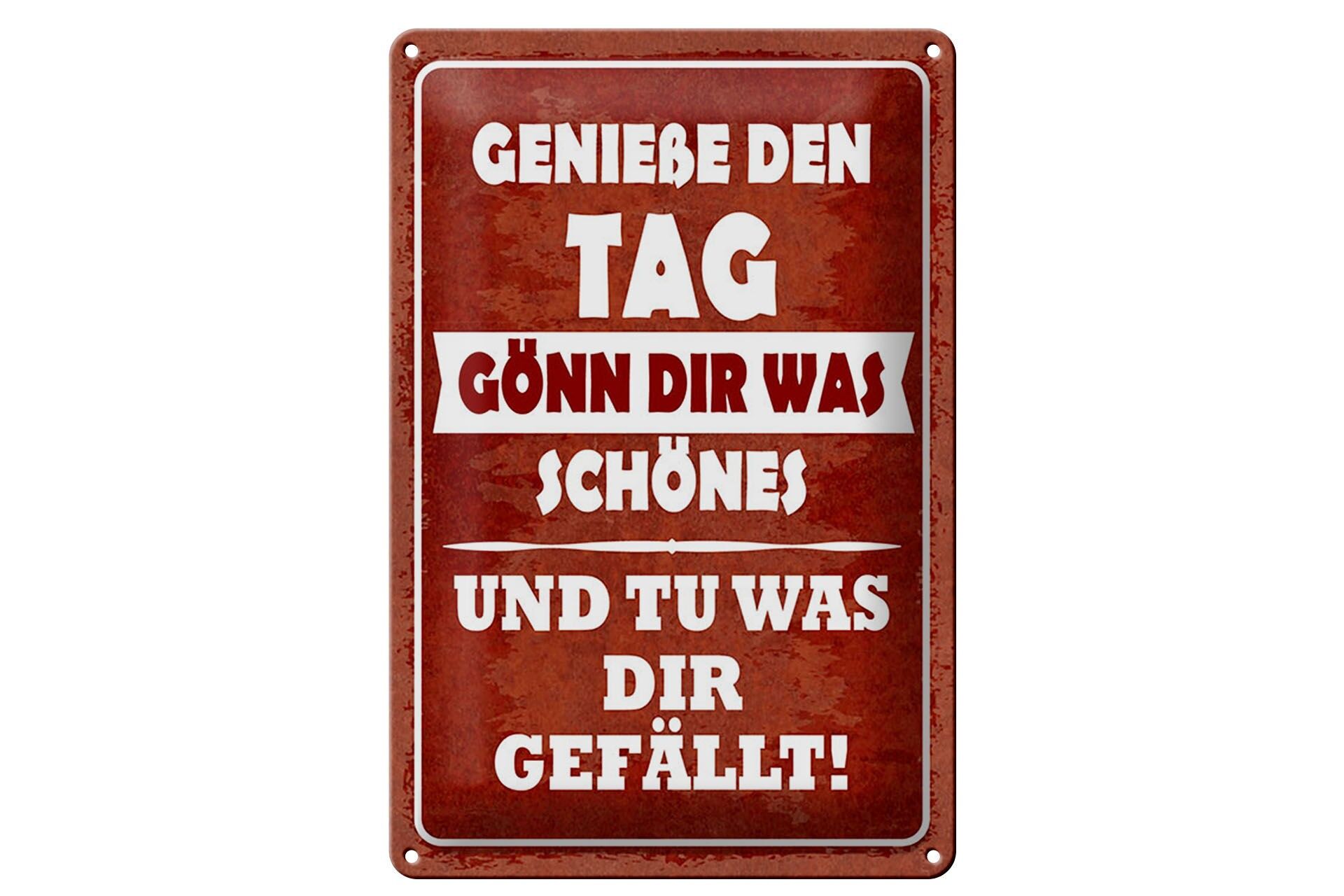 Blechschild Spruch 20x30 cm Genieße den Tag und tu was dir gefällt Deko Schild