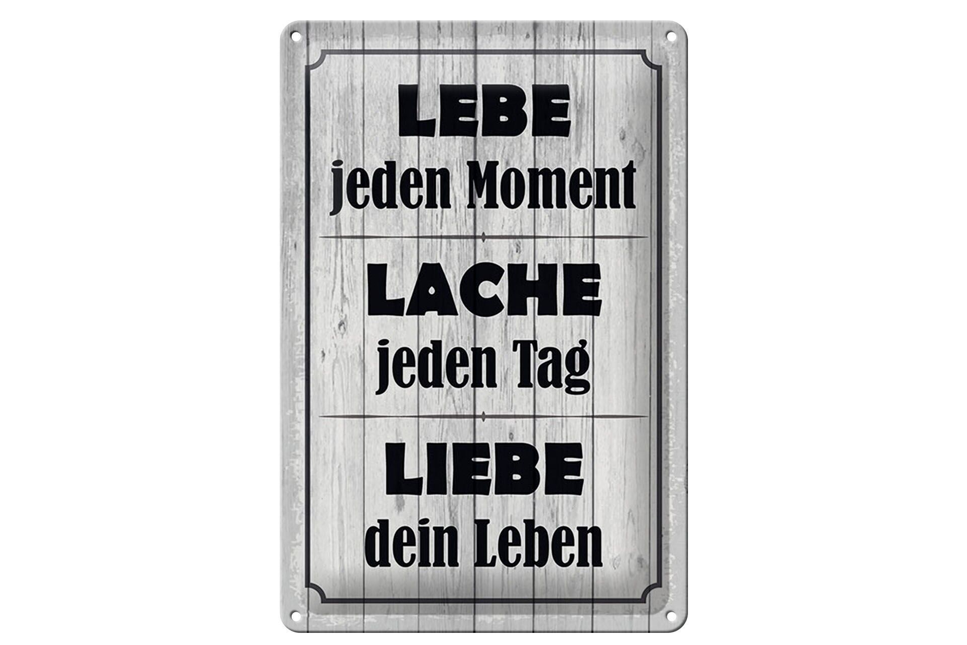 Blechschild Spruch 20x30 cm Lebe lache liebe dein Leben Deko Schild