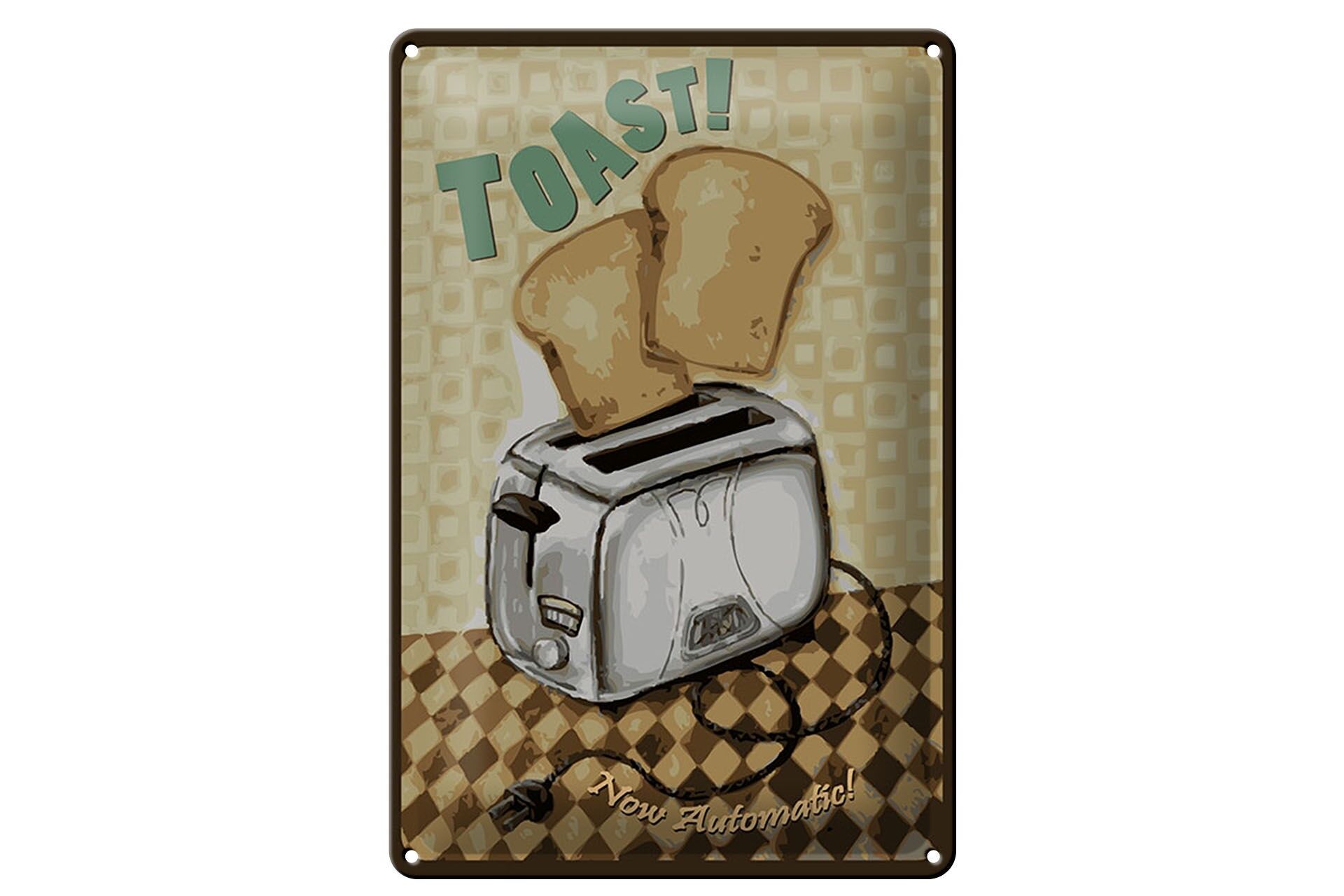 Blechschild Reklame 20x30 cm Toast now automatic Retro Deko schild