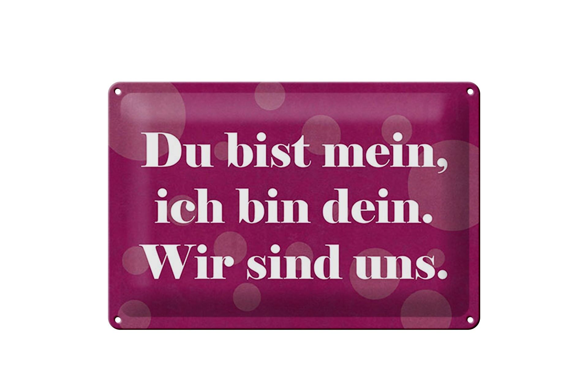 Blechschild Spruch 20x30 cm Du bist mein, ich bin dein. Wir sind uns Deko Schild