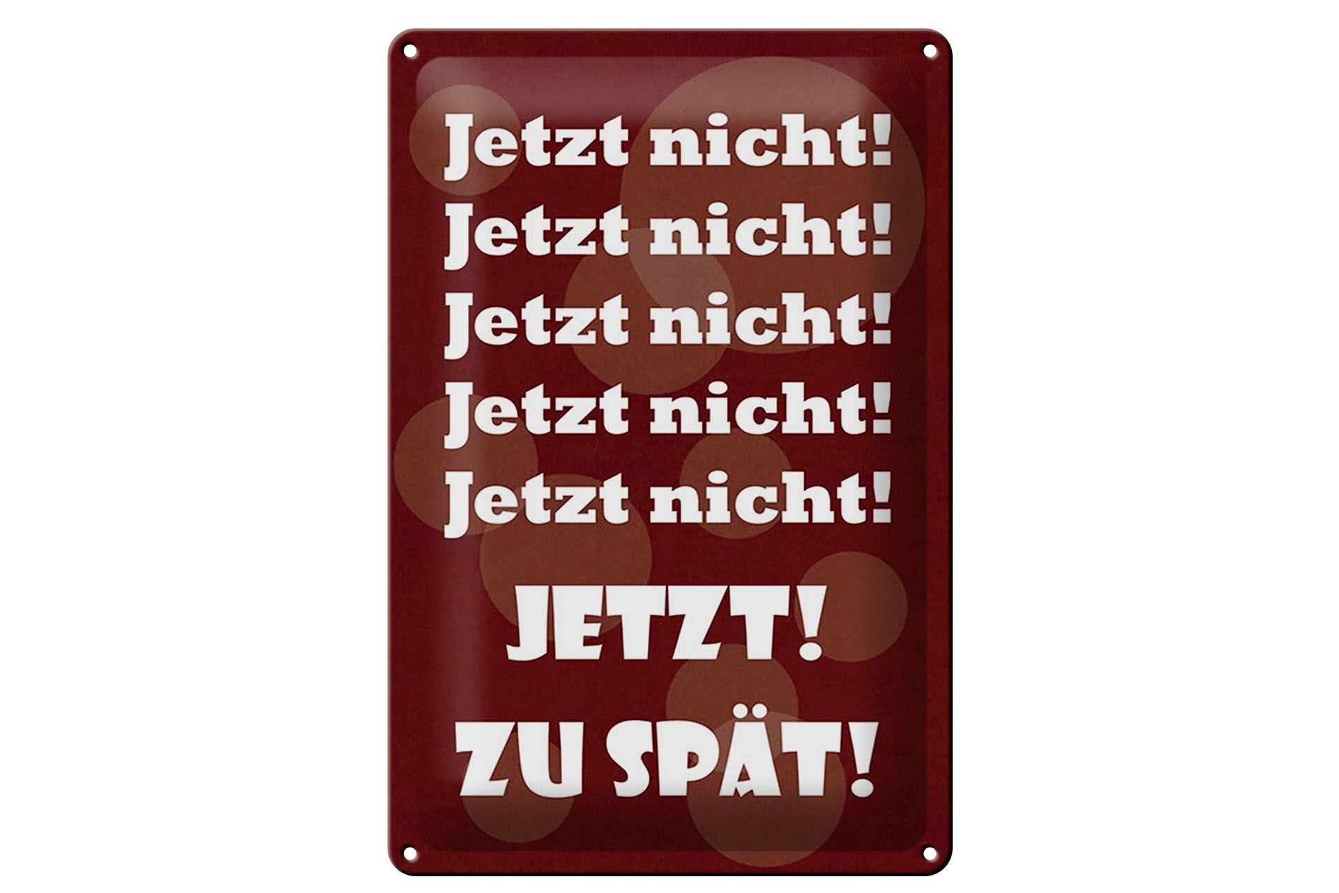 Blechschild Spruch 20x30 cm 5x Jetzt nicht zu spät Deko Schild