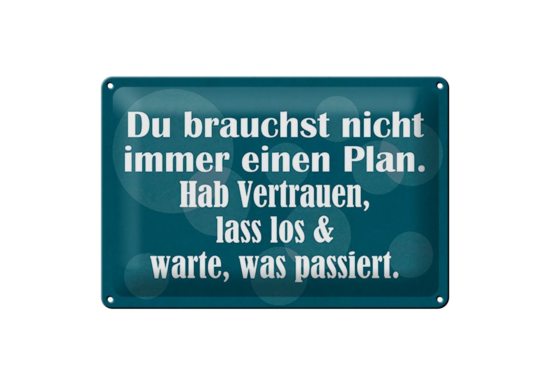 Blechschild Spruch 20x30 cm Du brauchst nicht immer einen Plan Deko Schild