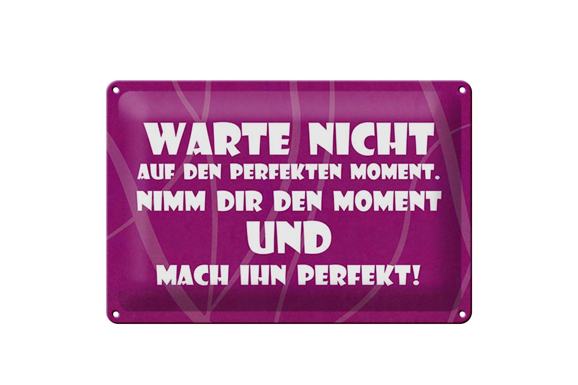 Blechschild Spruch 20x30 cm Warte nicht auf perfekten Moment. Nimm dir Schild