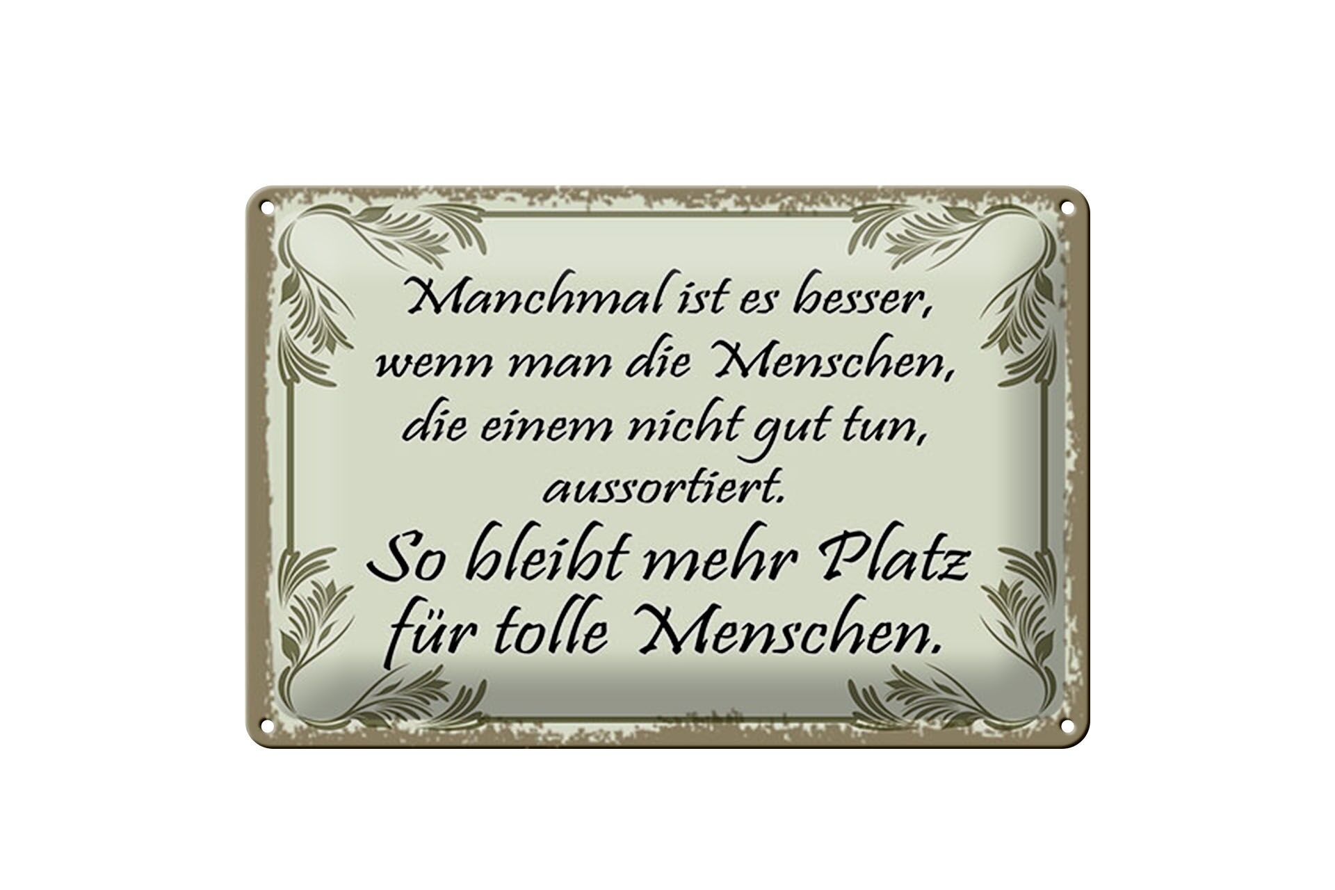 Blechschild Spruch 20x30 cm mehr Platz für tolle Menschen Deko Schild