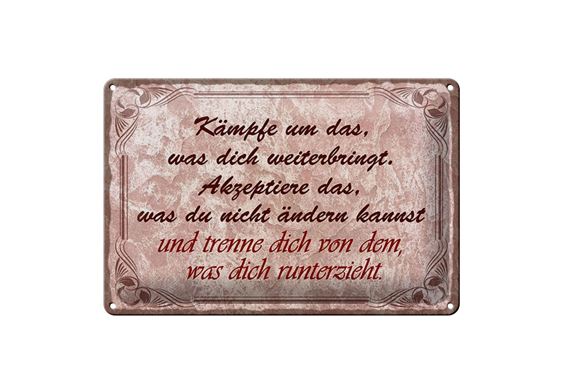Cartello in metallo con scritta 20x30 cm: "Combattere, accettare, separare" Cartello decorativo