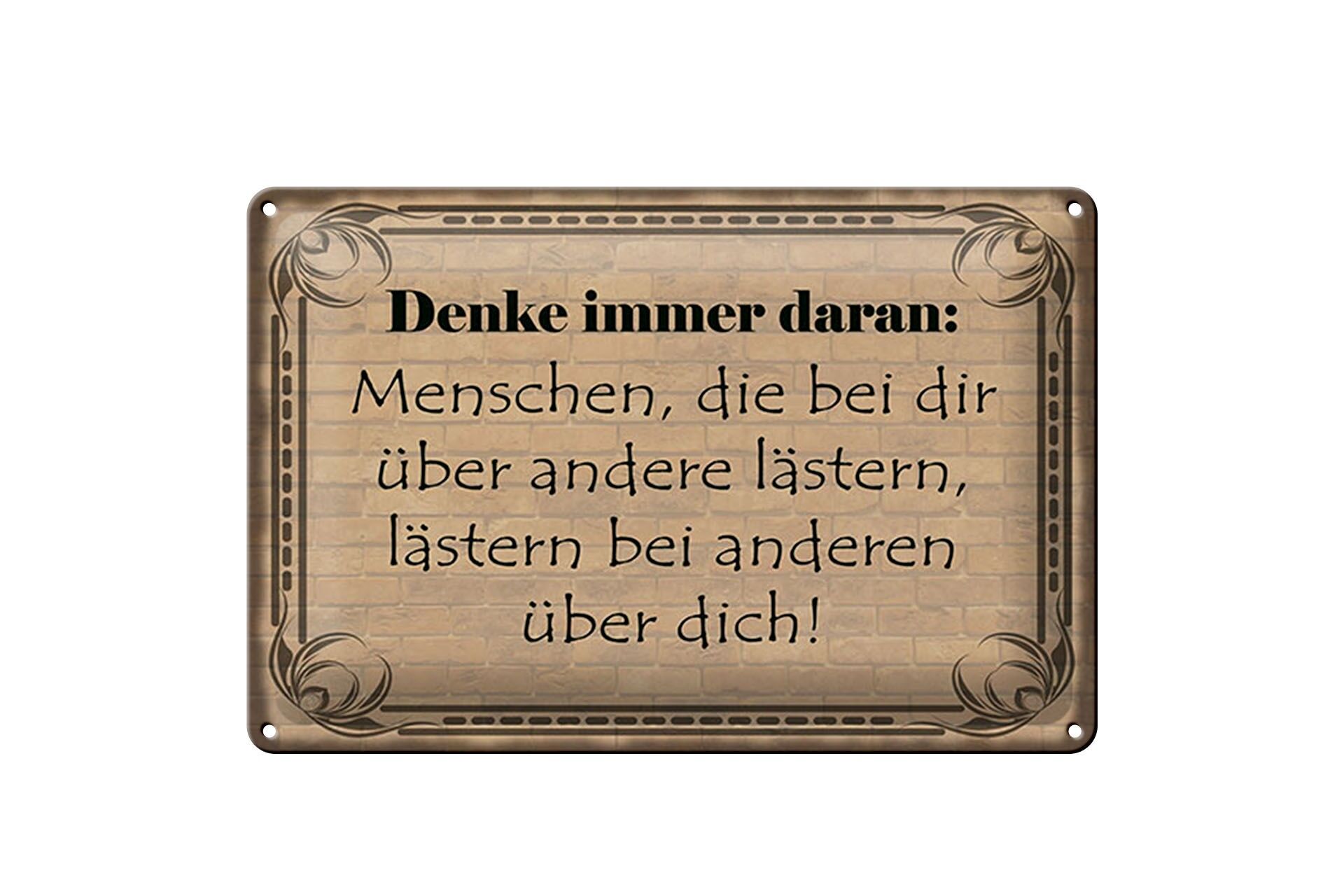 Cartello in metallo con scritta 20x30 cm: Persone che ti spettegolano sugli altri