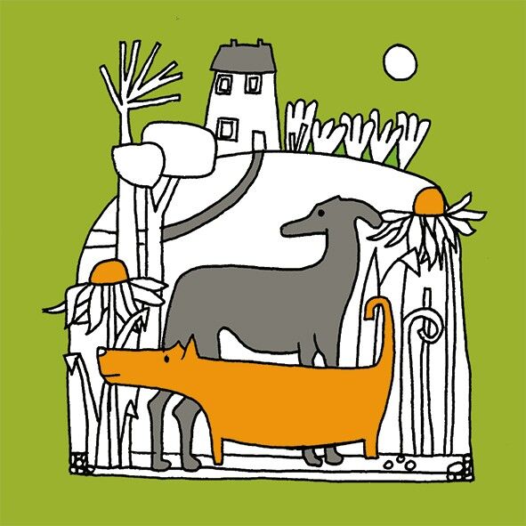 Minitarjeta dos perros de 10cm